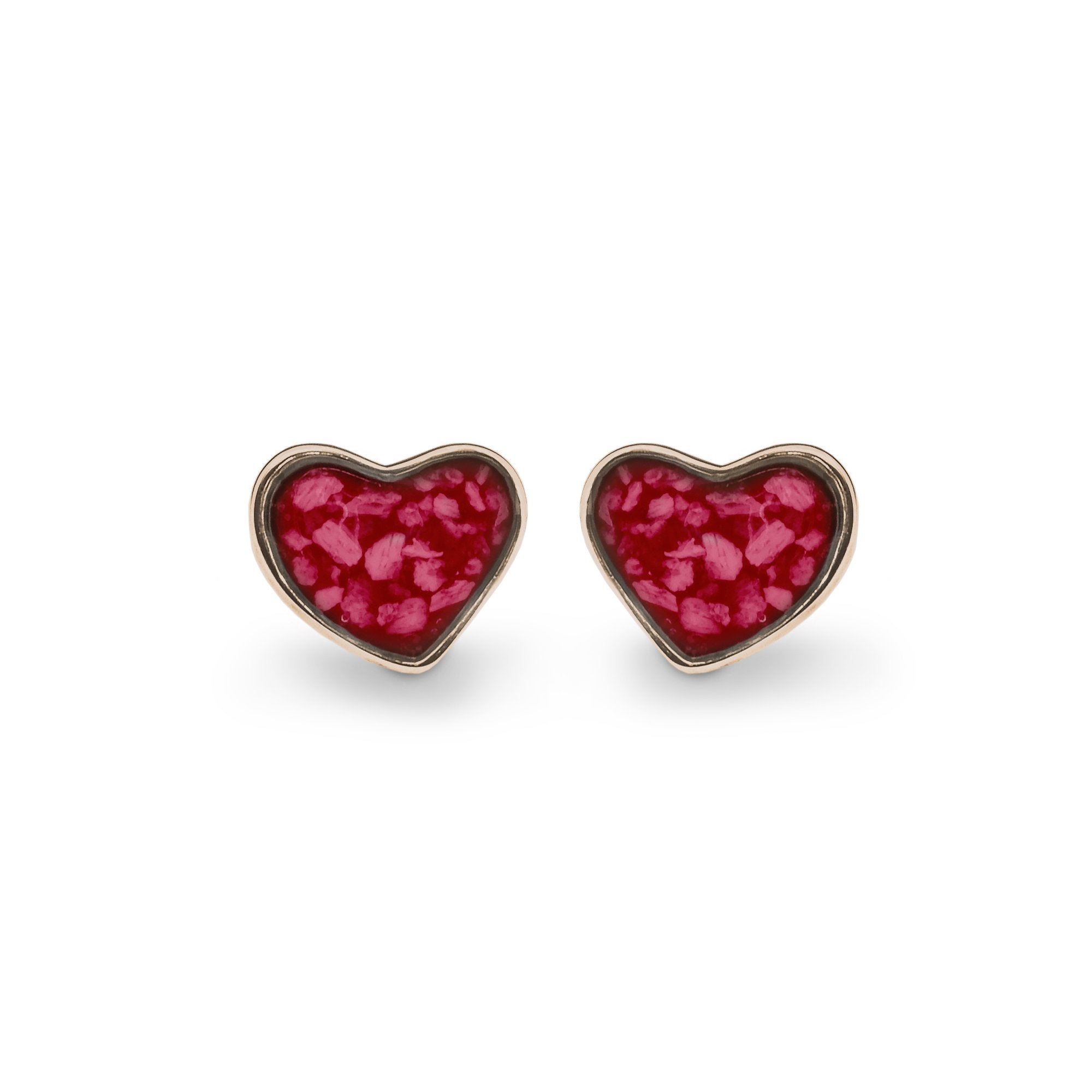 EverWith Cherish Memorial Ashes Earrings 9k Rose Gold Red