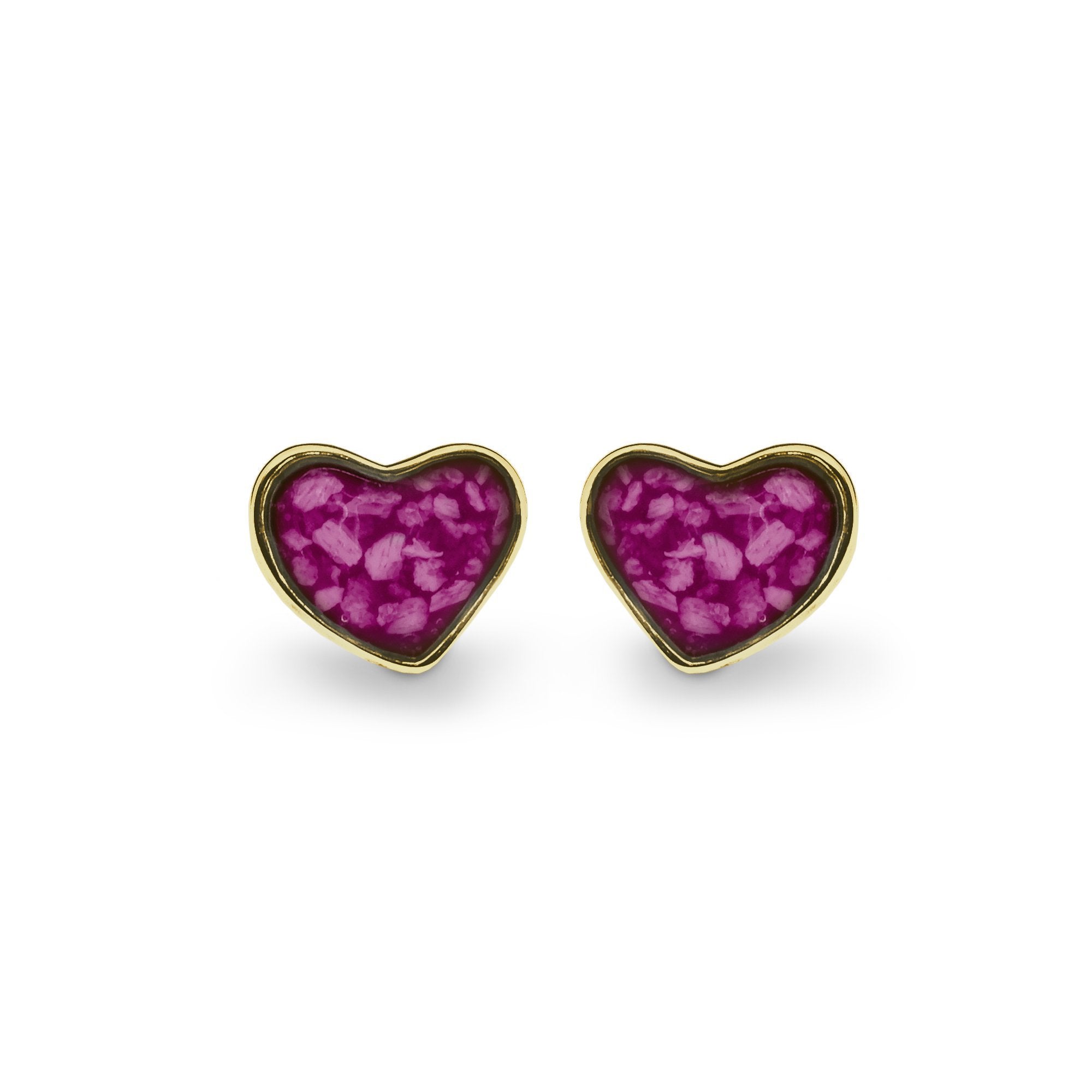 EverWith Cherish Memorial Ashes Earrings 9k Yellow Gold Violet