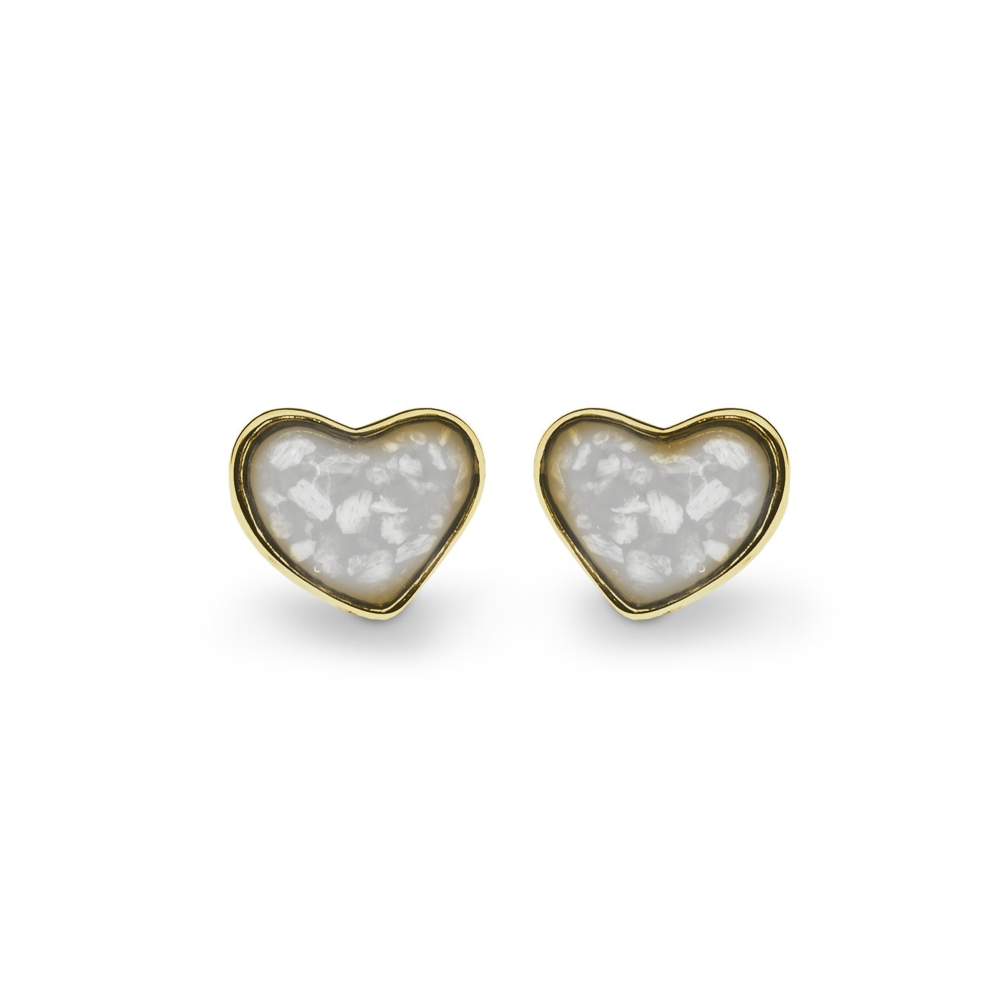 EverWith Cherish Memorial Ashes Earrings 9k Yellow Gold White