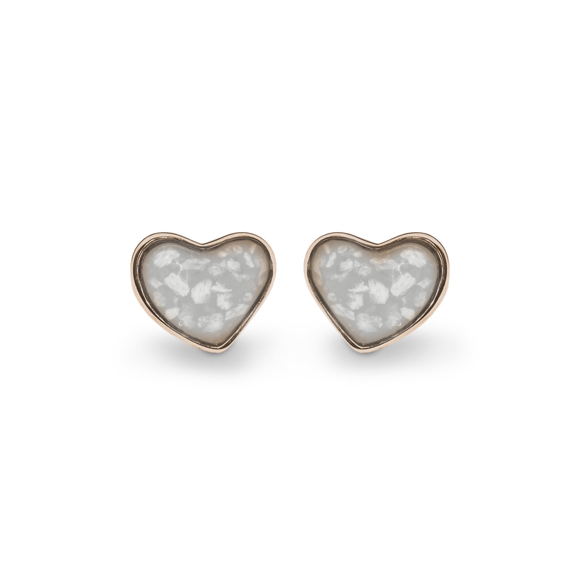EverWith Cherish Memorial Ashes Earrings 9k Rose Gold White