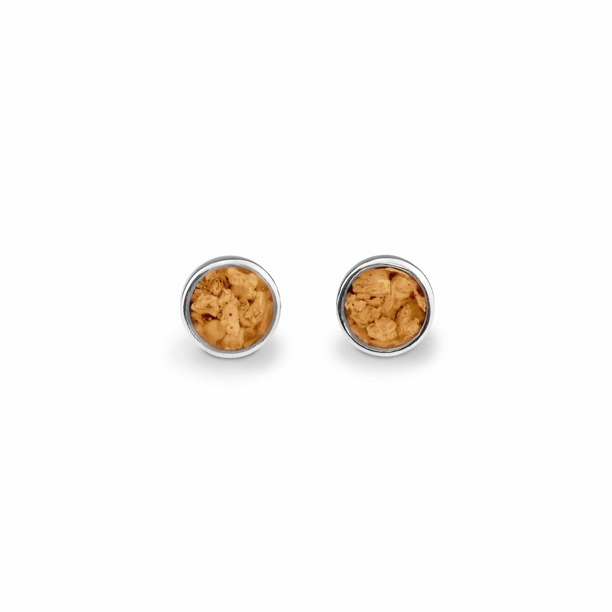EverWith Ladies Classic Round Memorial Ashes Earrings Orange
