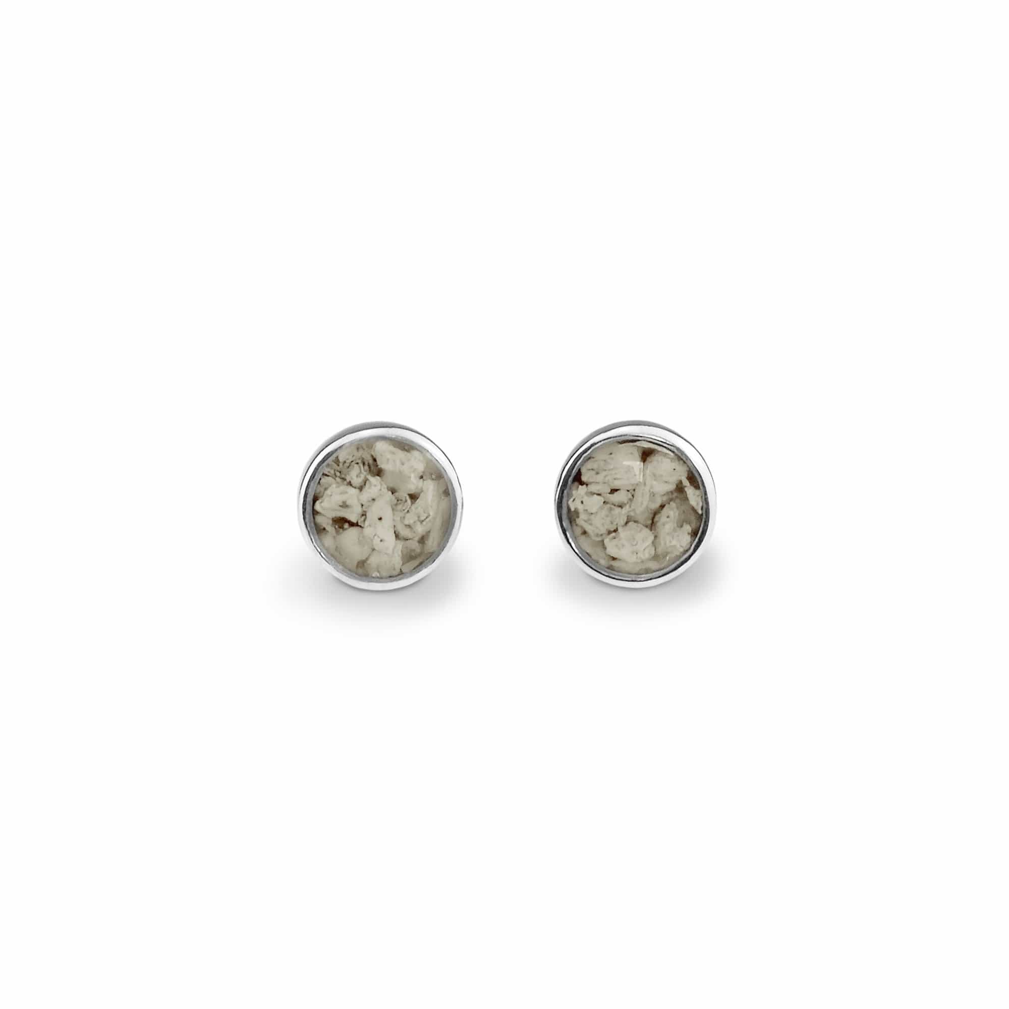 EverWith Ladies Classic Round Memorial Ashes Earrings Transparent