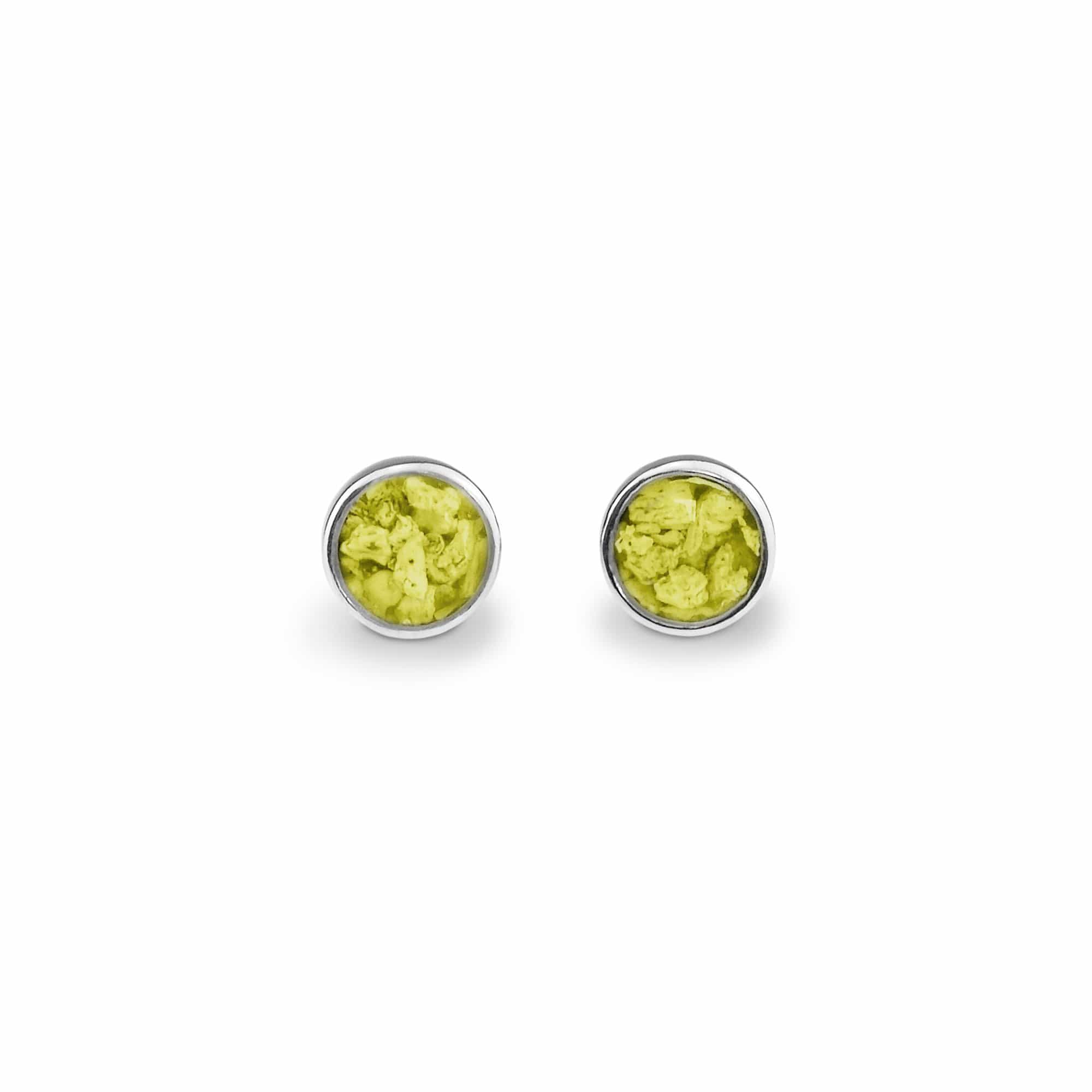 EverWith Ladies Classic Round Memorial Ashes Earrings Yellow