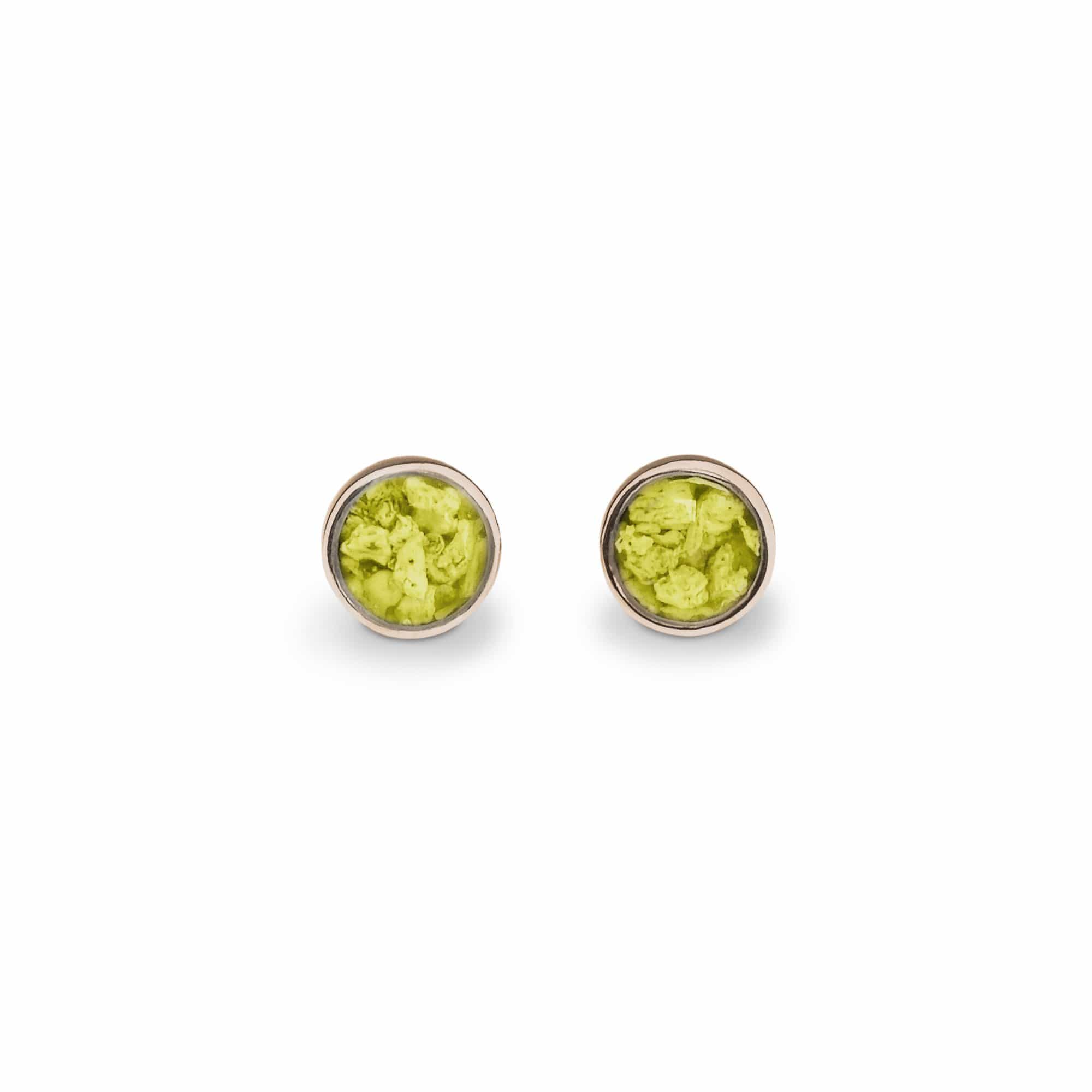 EverWith Ladies Classic Round Memorial Ashes Earrings 9k Rose Gold Yellow