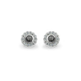 EverWith Ladies Petals Memorial Ashes Earrings with Fine Crystals Black