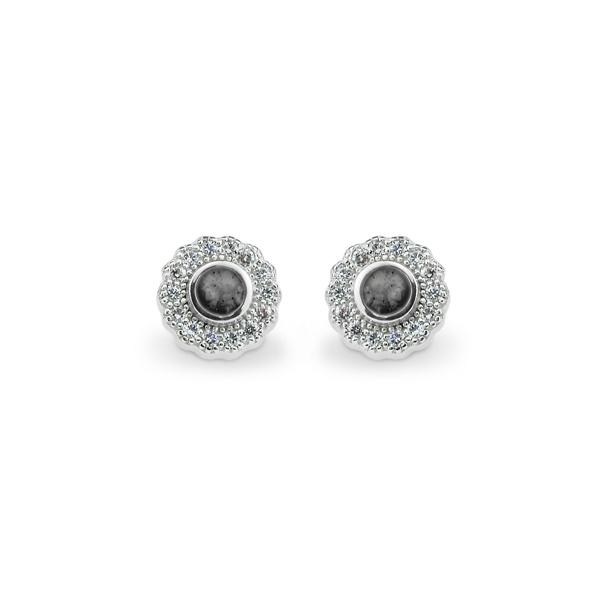 EverWith Ladies Petals Memorial Ashes Earrings with Fine Crystals Black