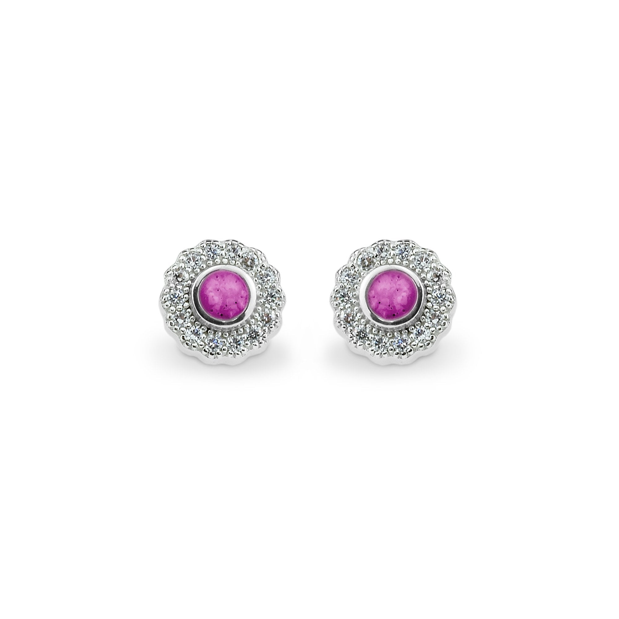 EverWith Ladies Petals Memorial Ashes Earrings with Fine Crystals Pink