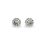 EverWith Ladies Petals Memorial Ashes Earrings with Fine Crystals Transparent