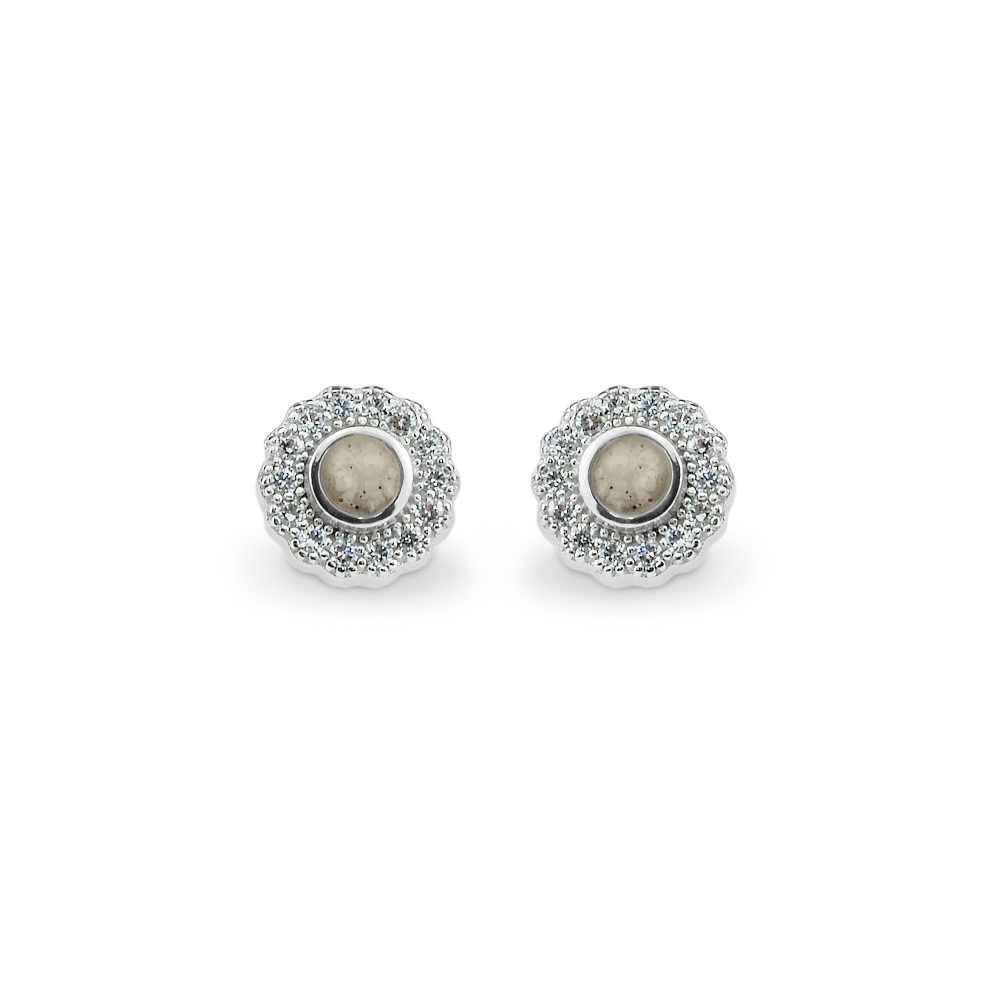 EverWith Ladies Petals Memorial Ashes Earrings with Fine Crystals Transparent