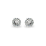 EverWith Ladies Petals Memorial Ashes Earrings with Fine Crystals White