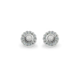 EverWith Ladies Petals Memorial Ashes Earrings with Fine Crystals White