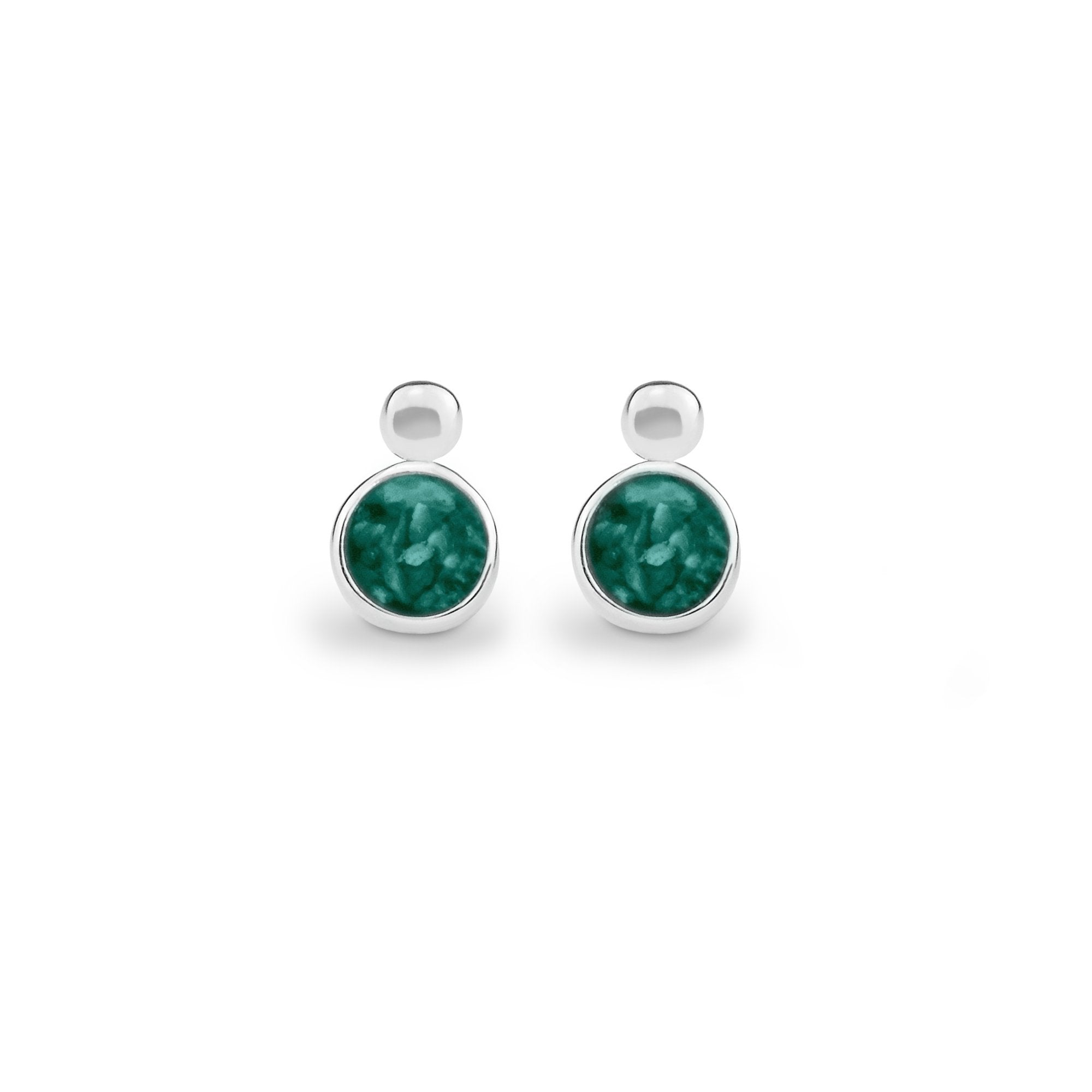 EverWith Delicate Drop Memorial Ashes Earrings Aqua