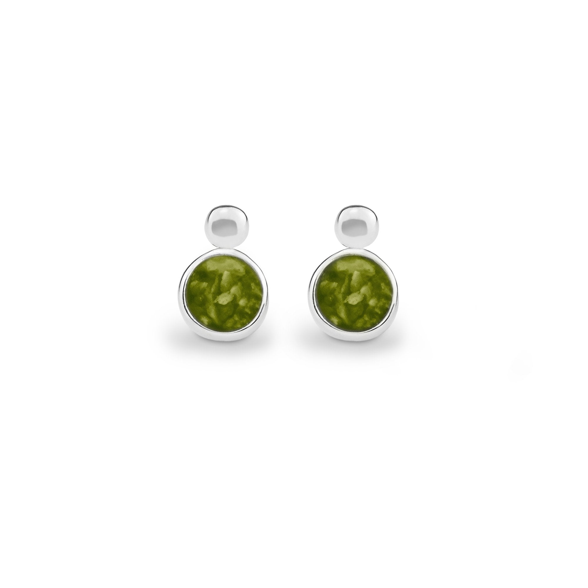 EverWith Delicate Drop Memorial Ashes Earrings Green