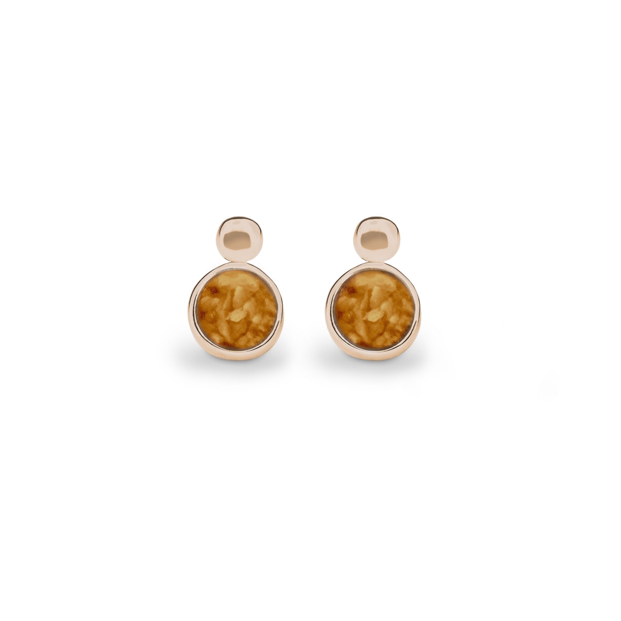 EverWith Delicate Drop Memorial Ashes Earrings 9k Rose Gold Orange