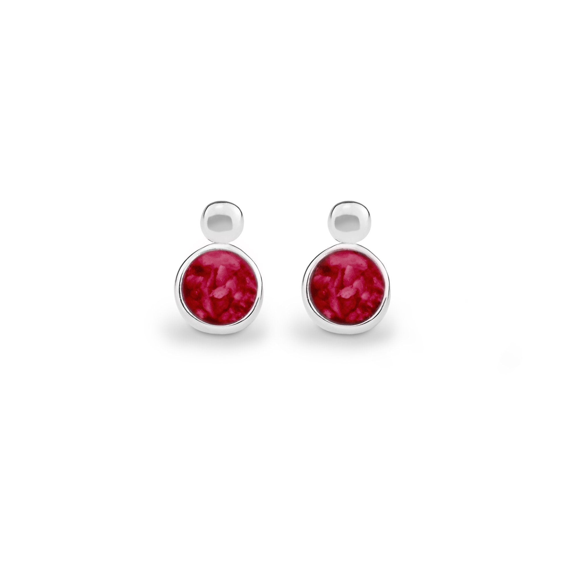 EverWith Delicate Drop Memorial Ashes Earrings Red