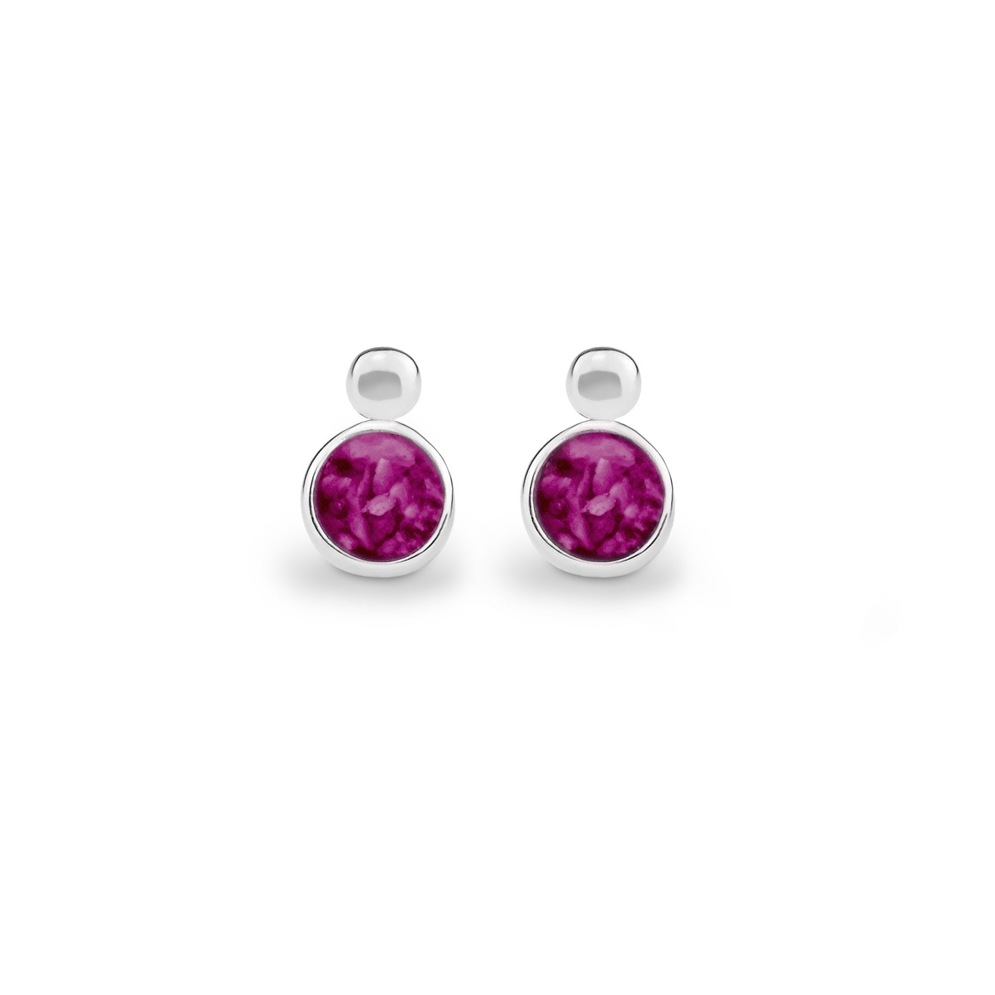 EverWith Delicate Drop Memorial Ashes Earrings Violet