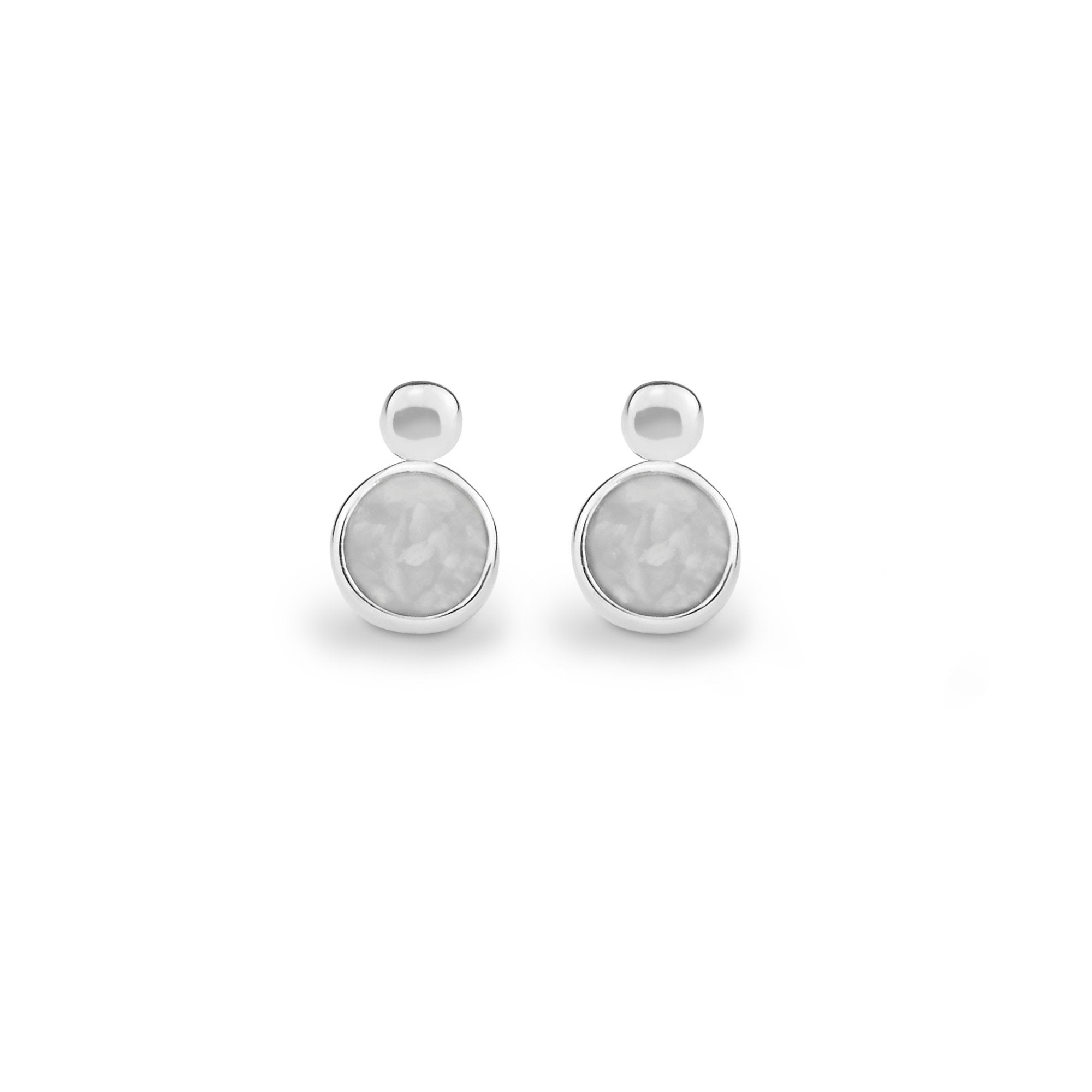EverWith Delicate Drop Memorial Ashes Earrings White