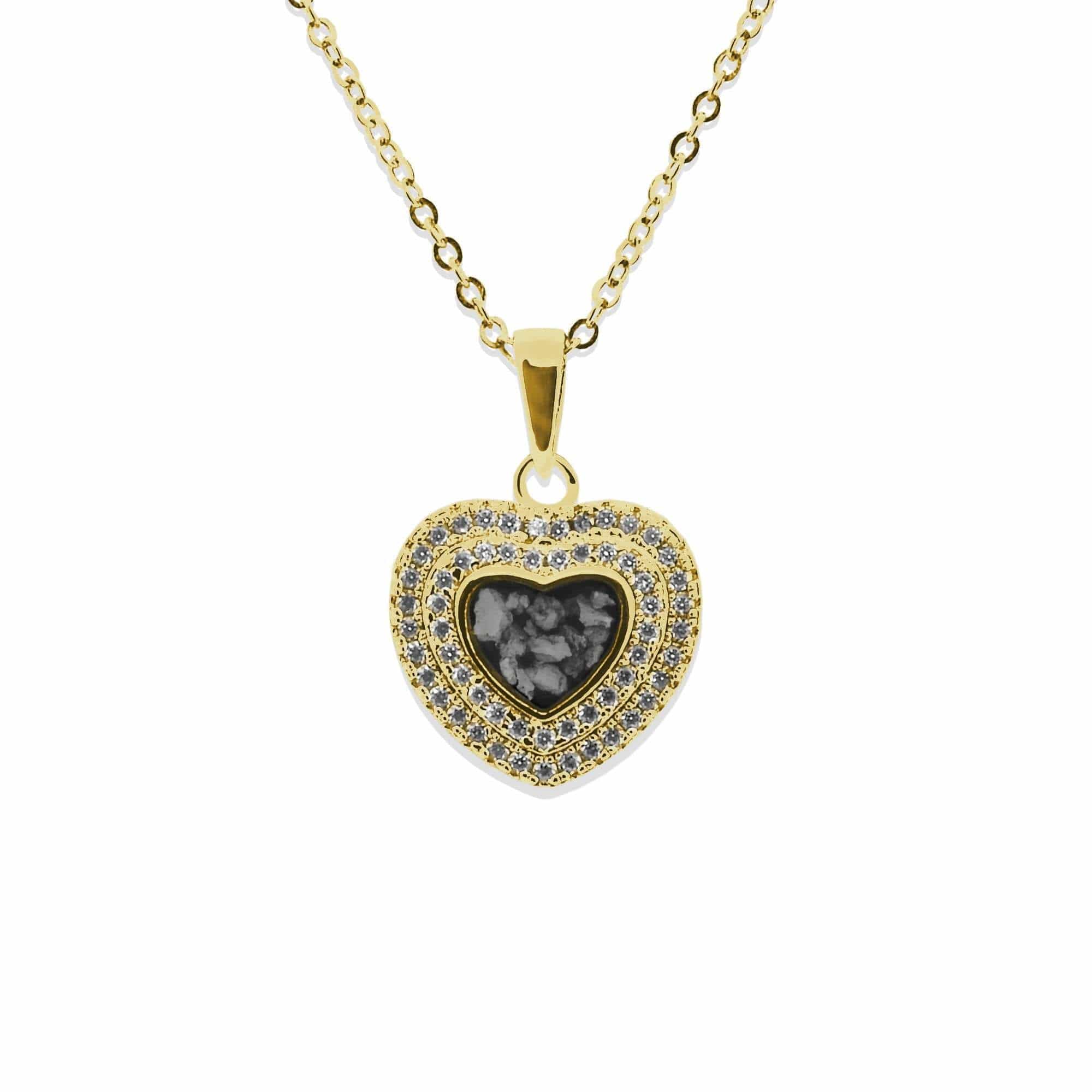 EverWith Ladies Cherish Memorial Ashes Pendant with Fine Crystals 9k Yellow Gold Black