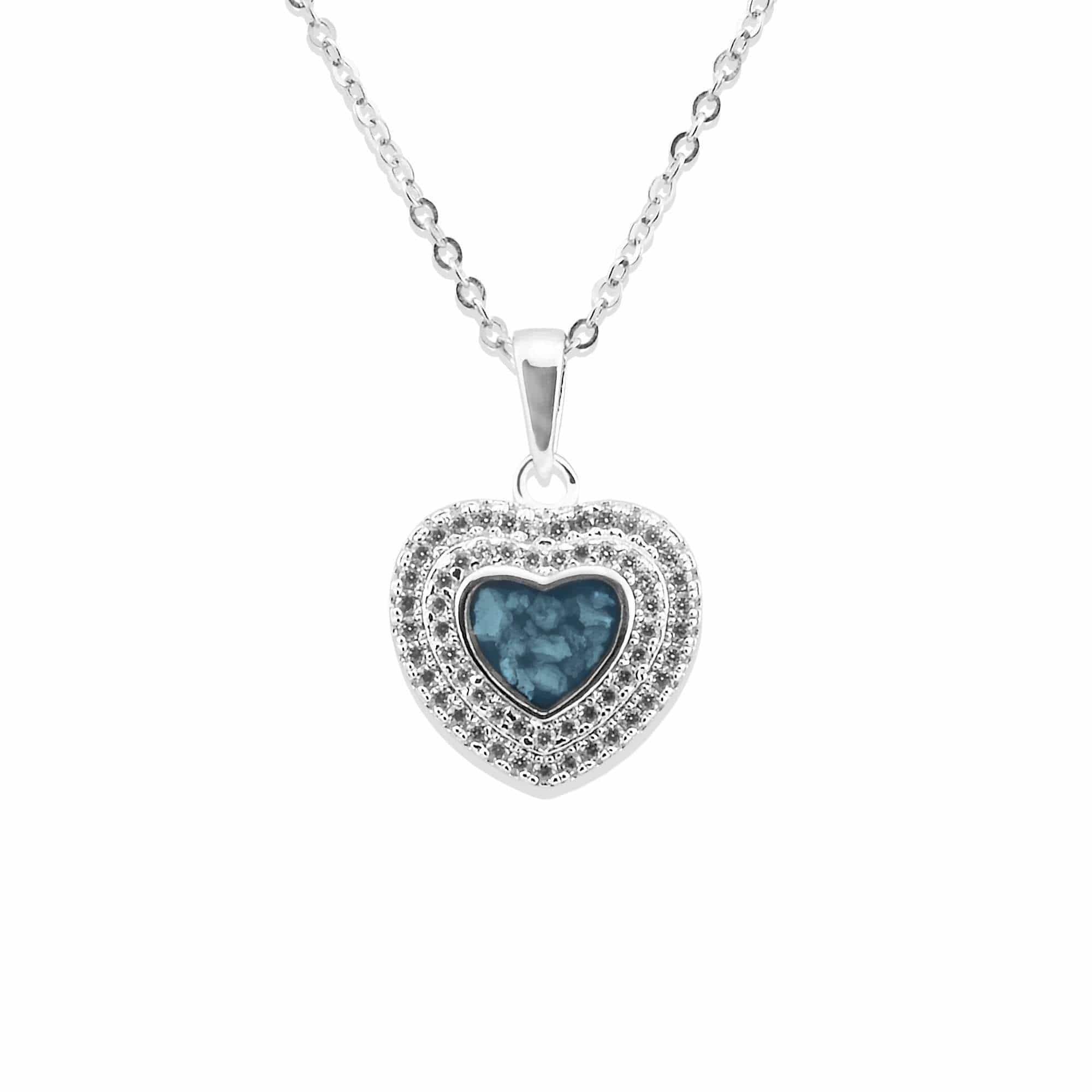EverWith Ladies Cherish Memorial Ashes Pendant with Fine Crystals Blue