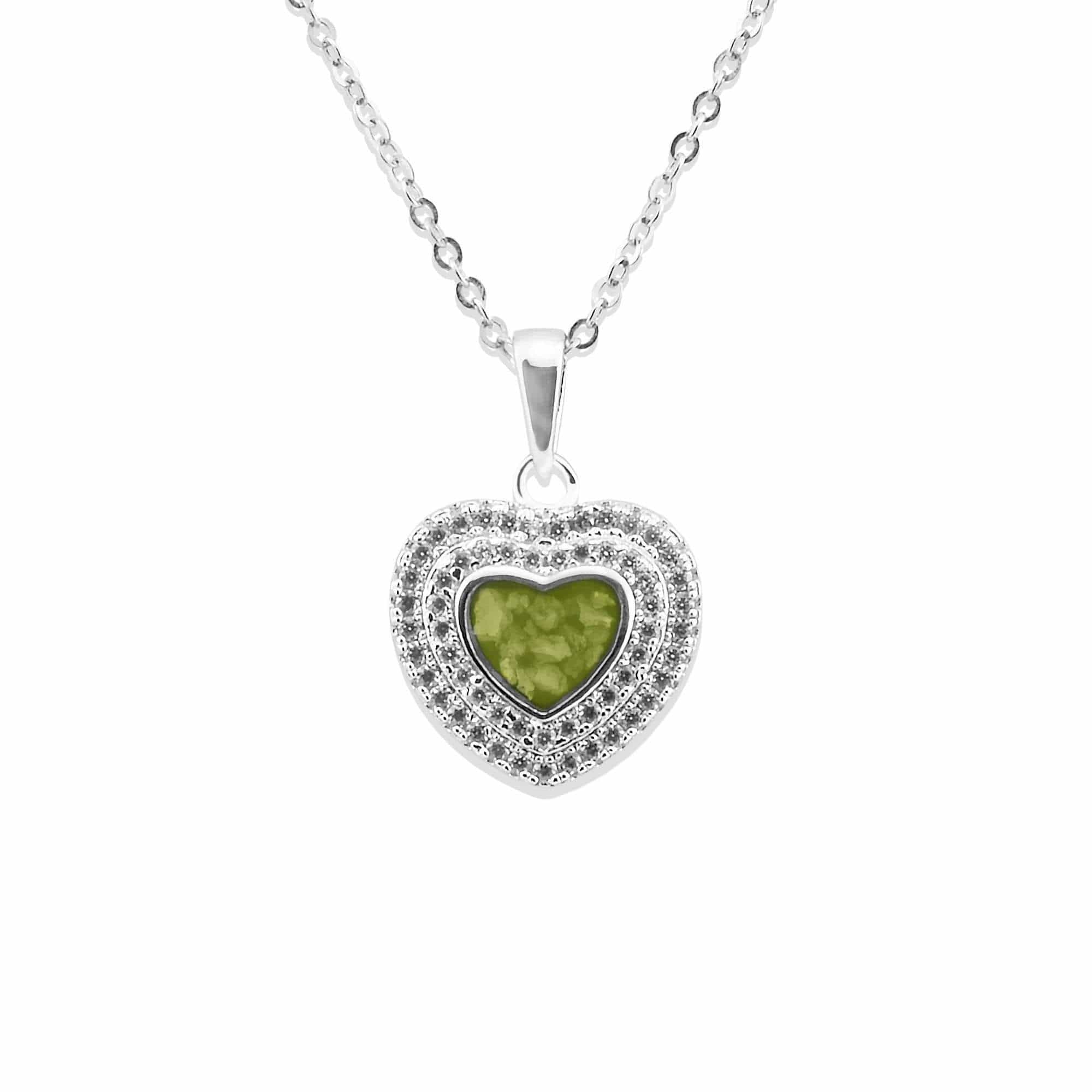 EverWith Ladies Cherish Memorial Ashes Pendant with Fine Crystals Green