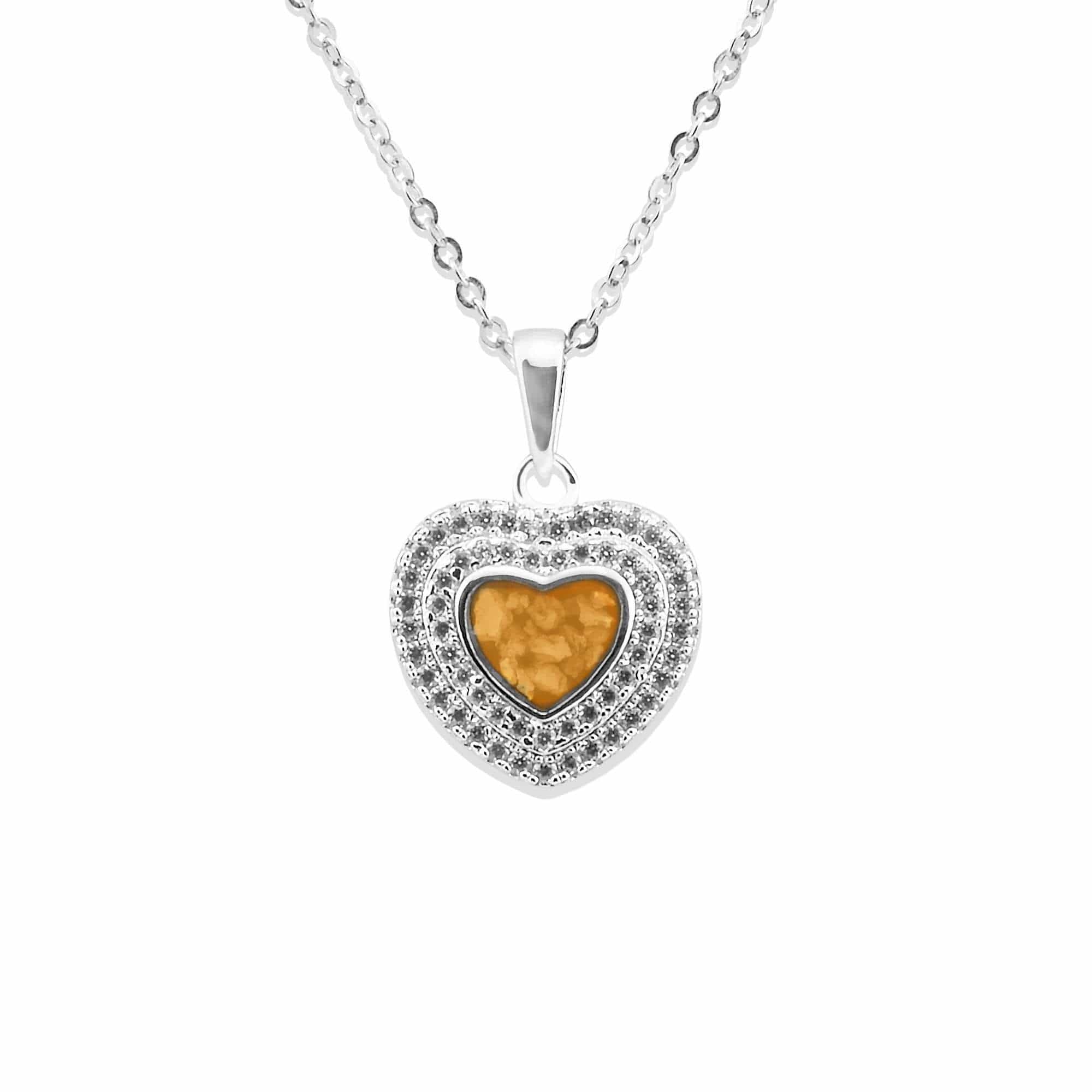 EverWith Ladies Cherish Memorial Ashes Pendant with Fine Crystals Orange