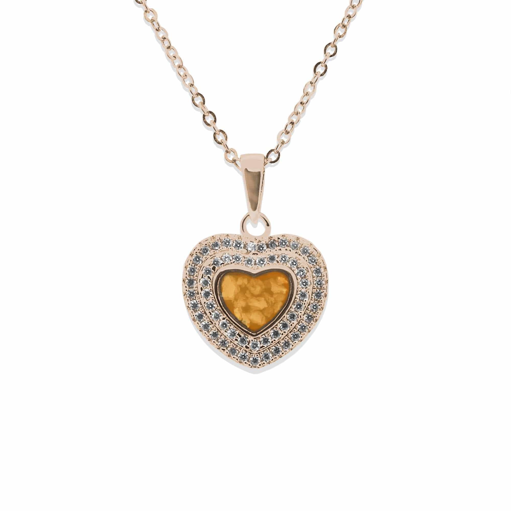 EverWith Ladies Cherish Memorial Ashes Pendant with Fine Crystals 9k Rose Gold Orange