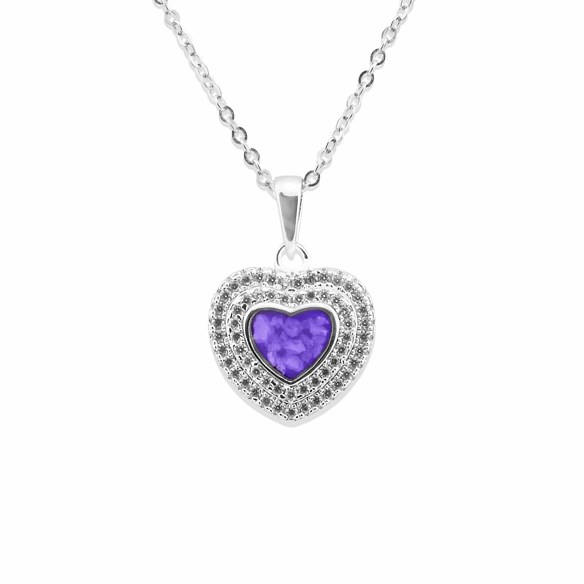 EverWith Ladies Cherish Memorial Ashes Pendant with Fine Crystals Purple