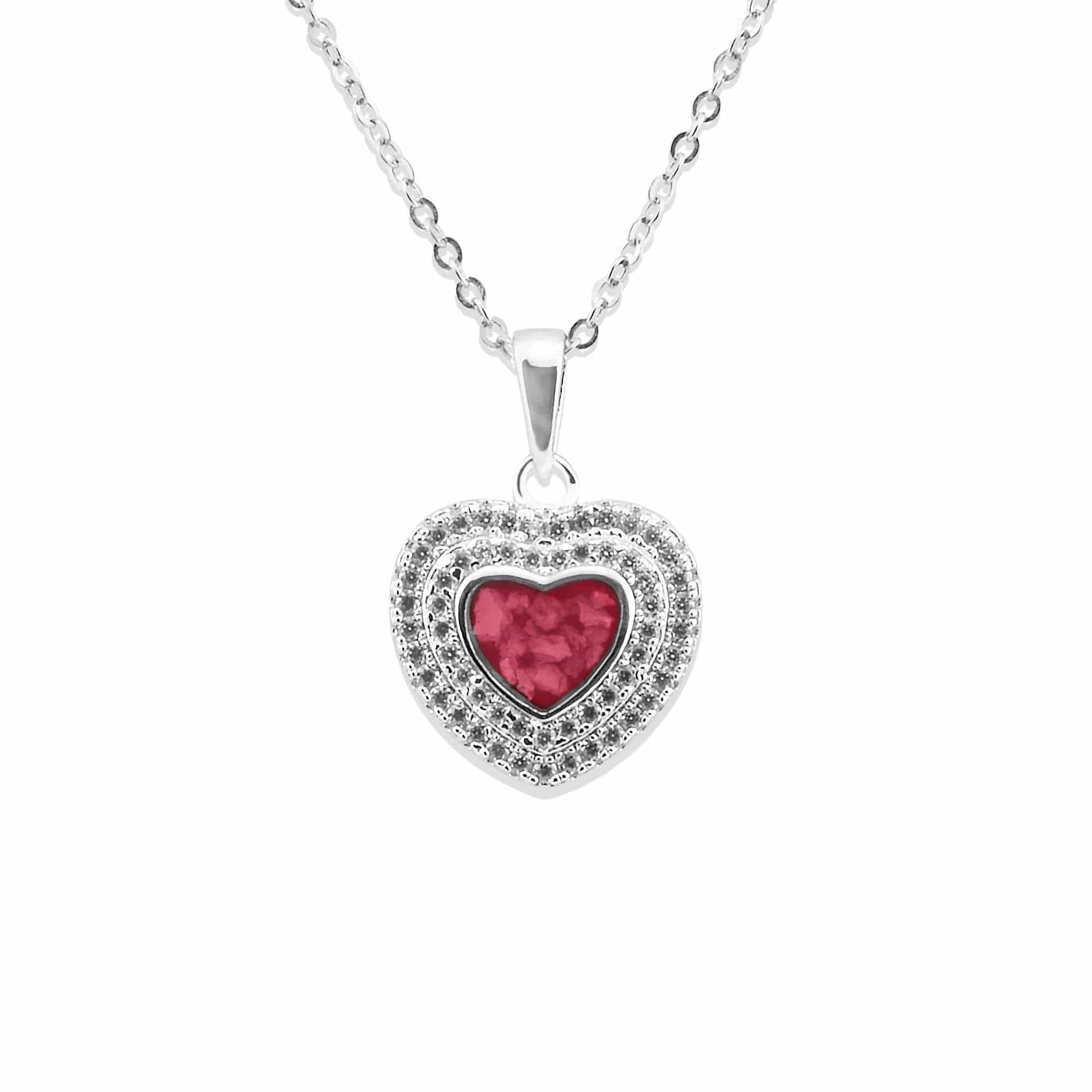 EverWith Ladies Cherish Memorial Ashes Pendant with Fine Crystals Red