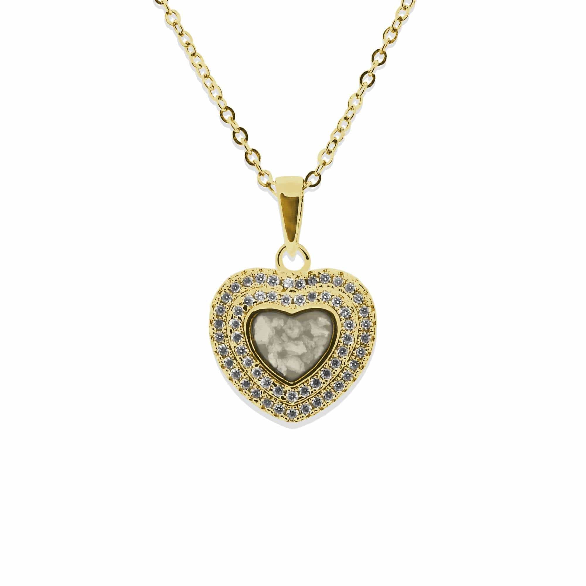EverWith Ladies Cherish Memorial Ashes Pendant with Fine Crystals 9k Yellow Gold Transparent