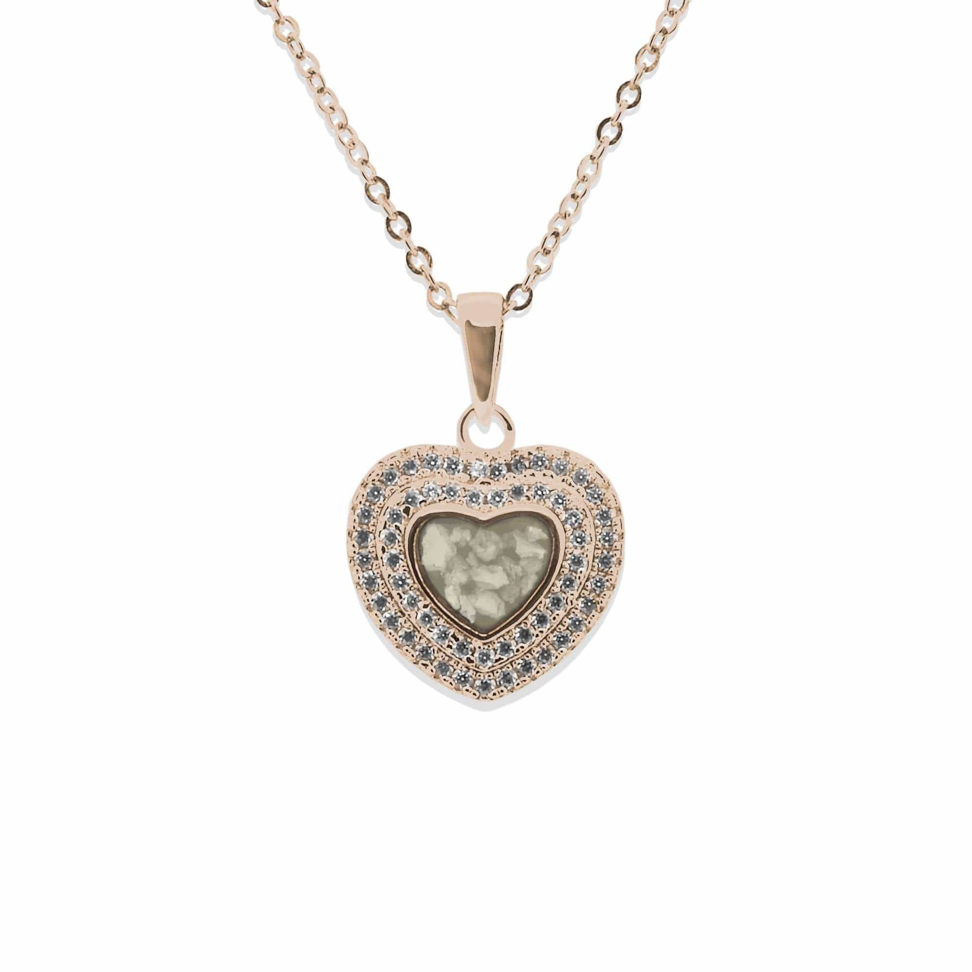 EverWith Ladies Cherish Memorial Ashes Pendant with Fine Crystals 9k Rose Gold Transparent