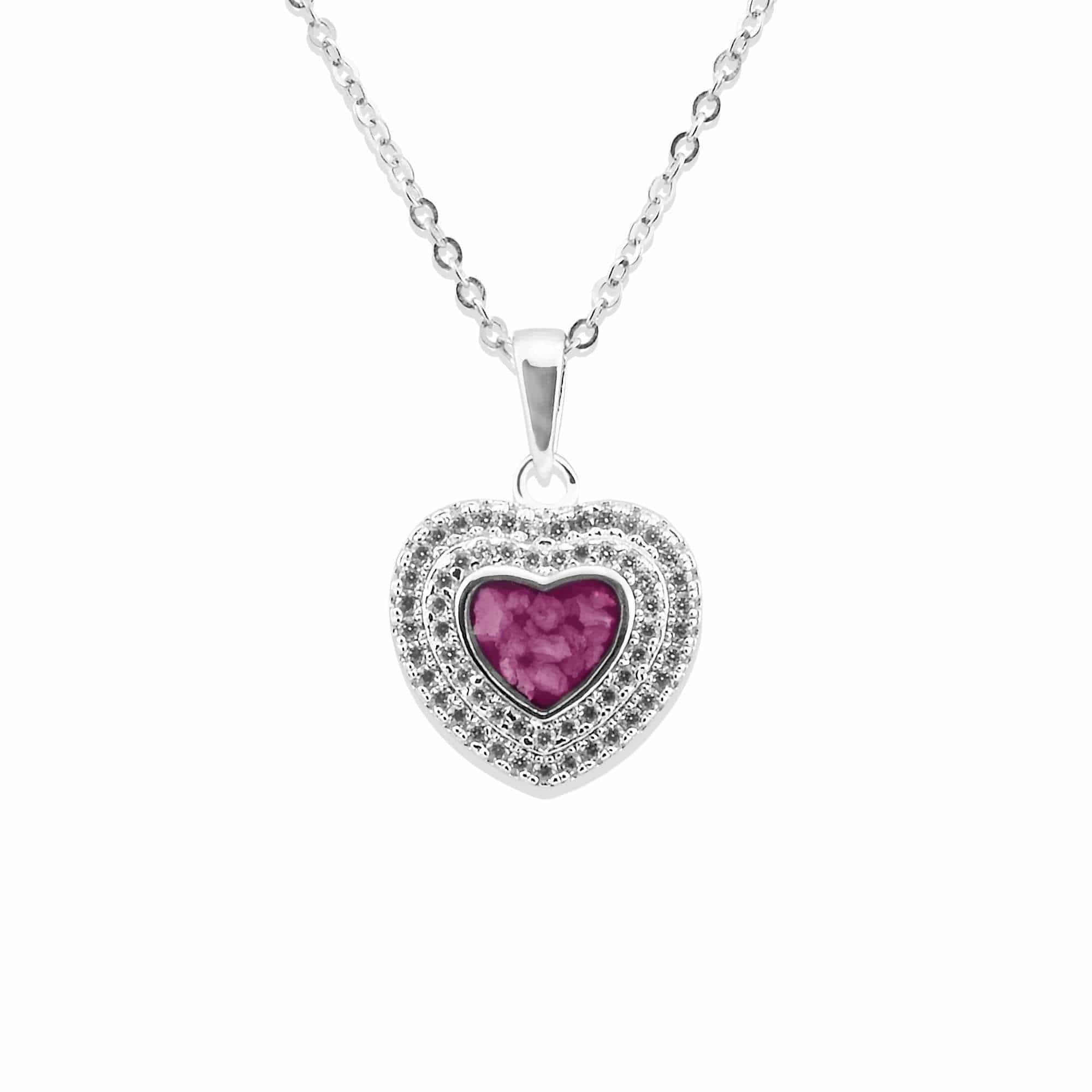 EverWith Ladies Cherish Memorial Ashes Pendant with Fine Crystals Violet