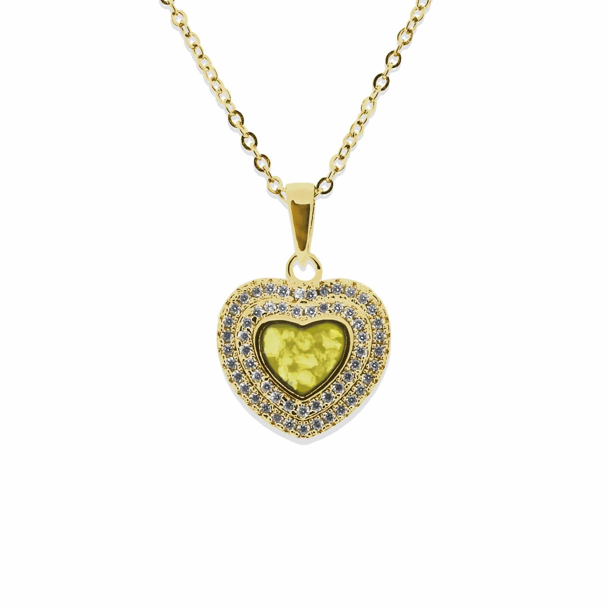 EverWith Ladies Cherish Memorial Ashes Pendant with Fine Crystals 9k Yellow Gold Yellow
