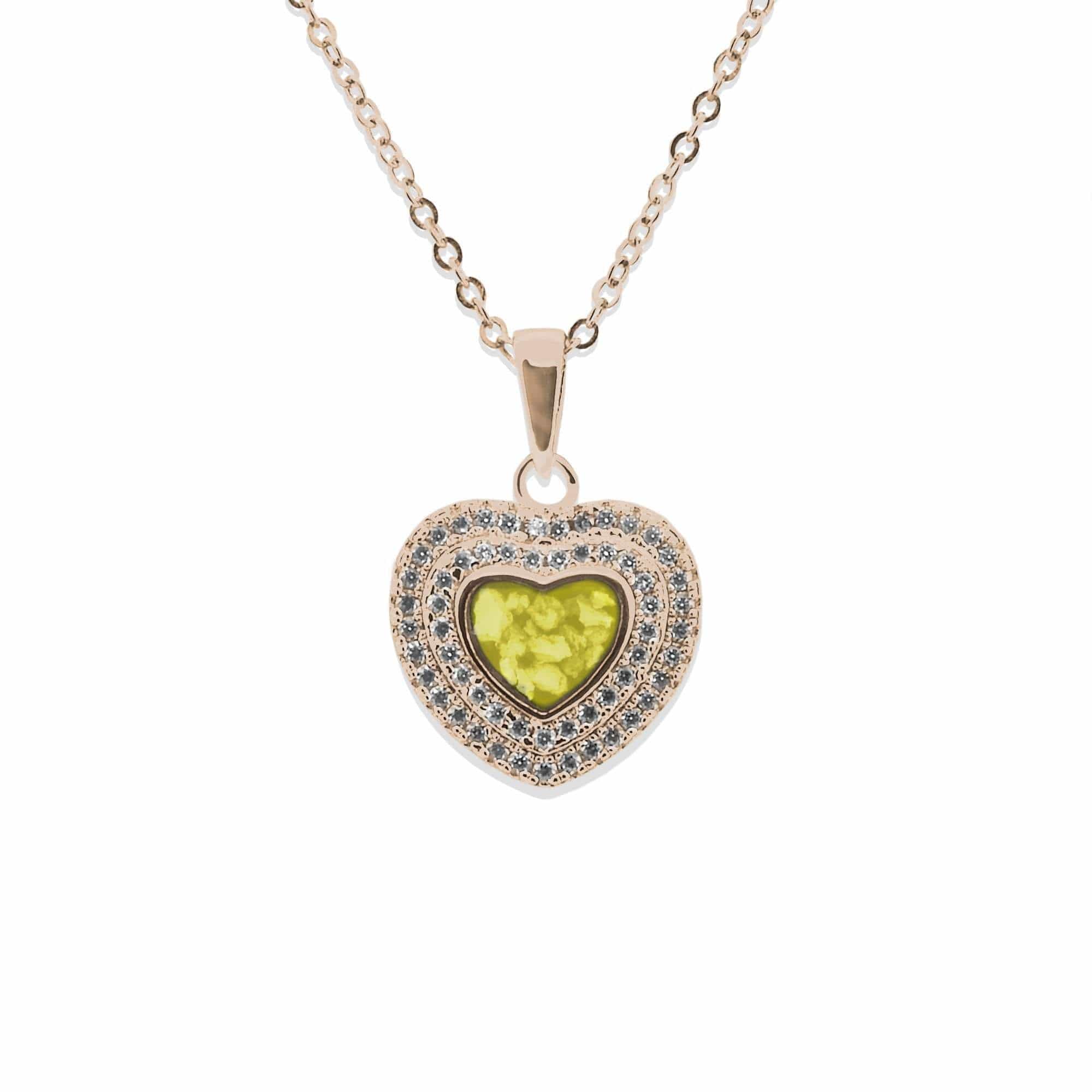 EverWith Ladies Cherish Memorial Ashes Pendant with Fine Crystals 9k Rose Gold Yellow