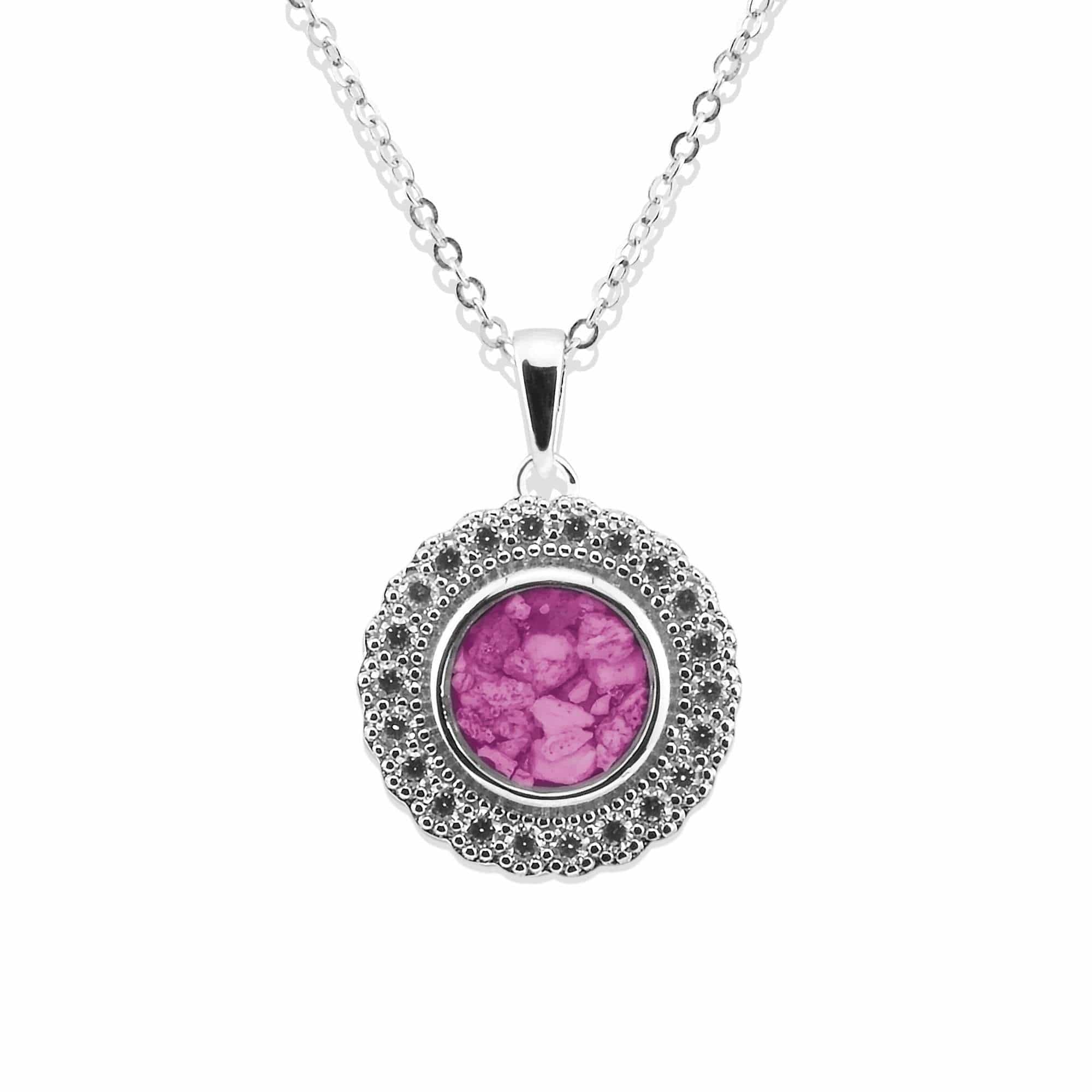 EverWith Ladies Petals Memorial Ashes Pendant with Fine Crystals Pink