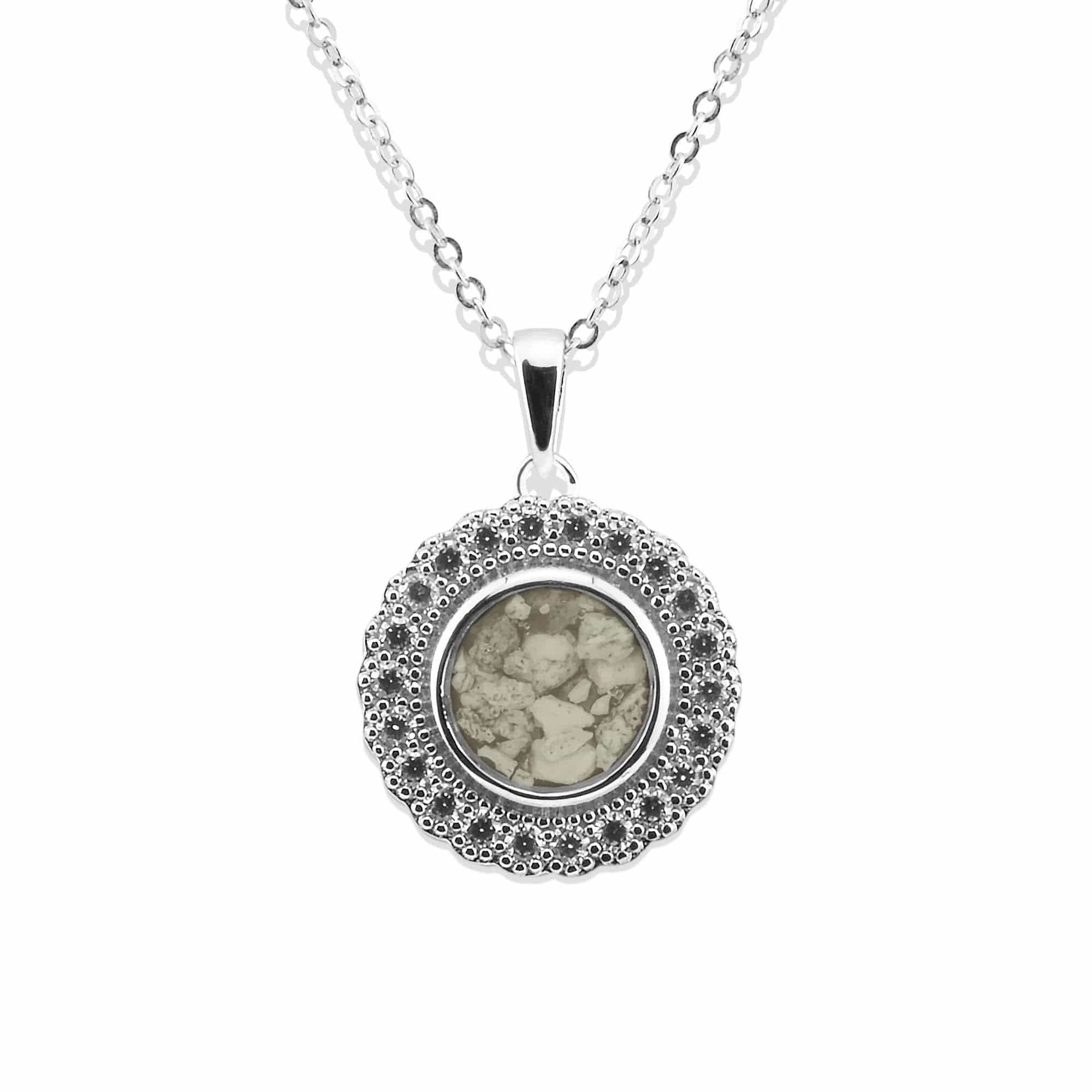 EverWith Ladies Petals Memorial Ashes Pendant with Fine Crystals Transparent