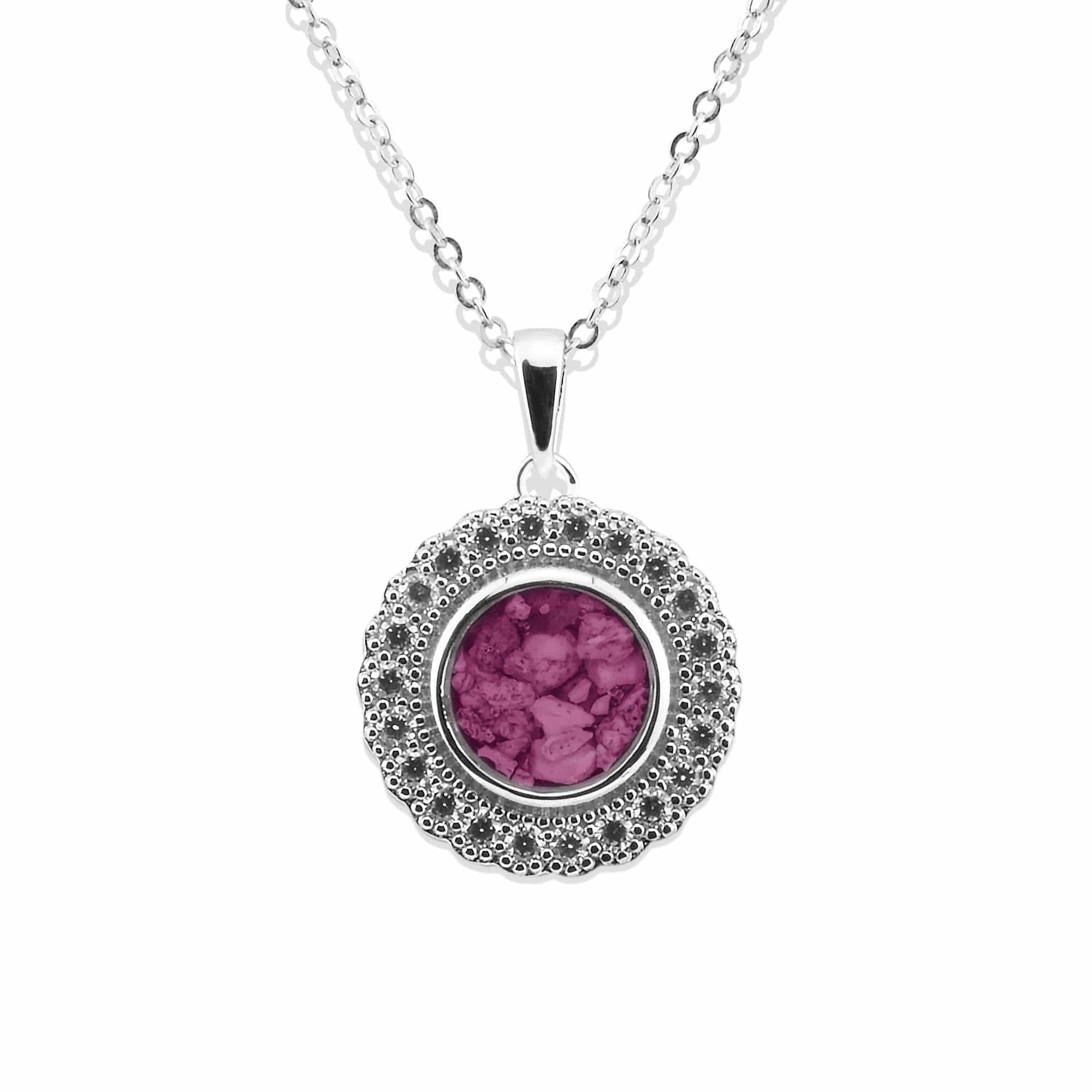 EverWith Ladies Petals Memorial Ashes Pendant with Fine Crystals Violet