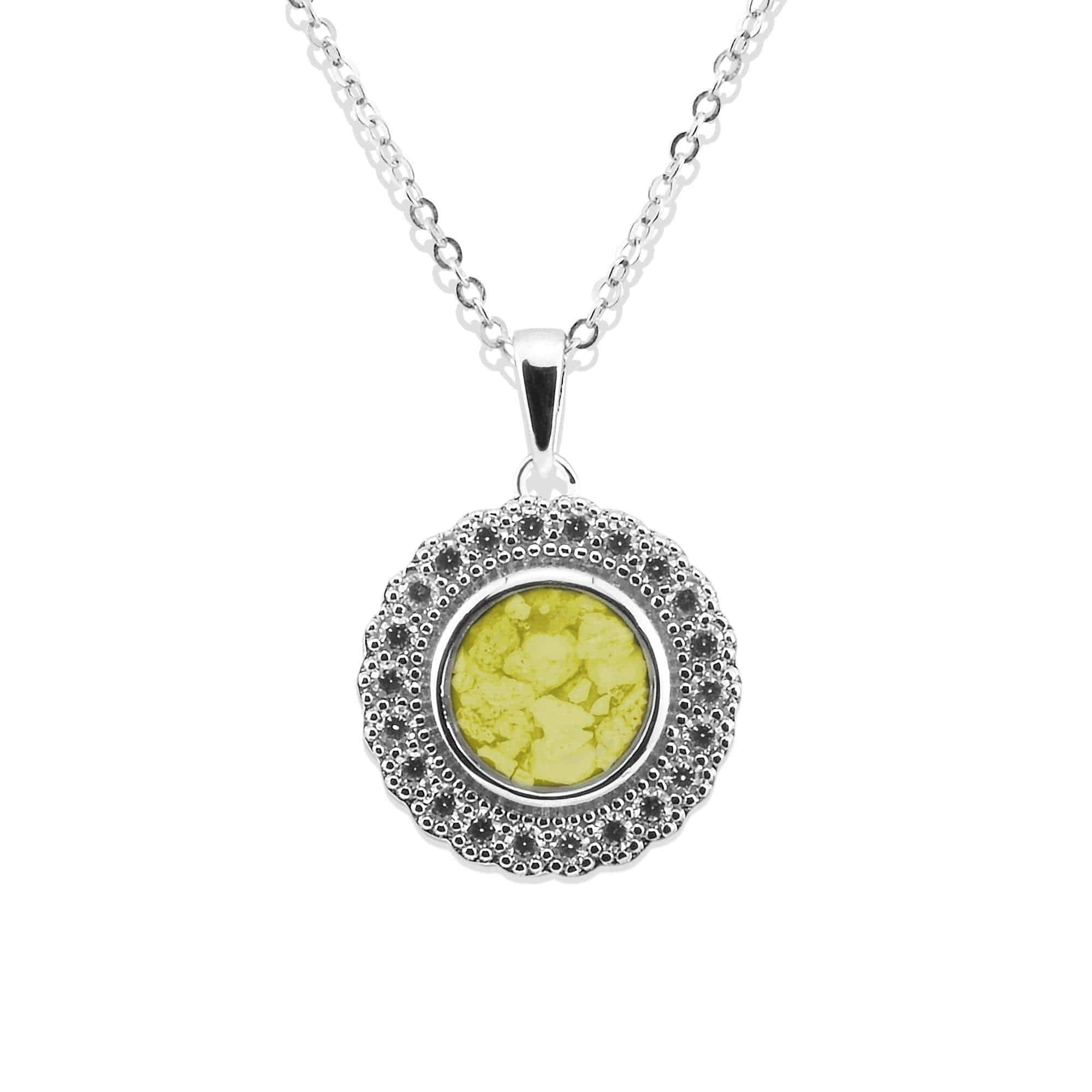 EverWith Ladies Petals Memorial Ashes Pendant with Fine Crystals Yellow