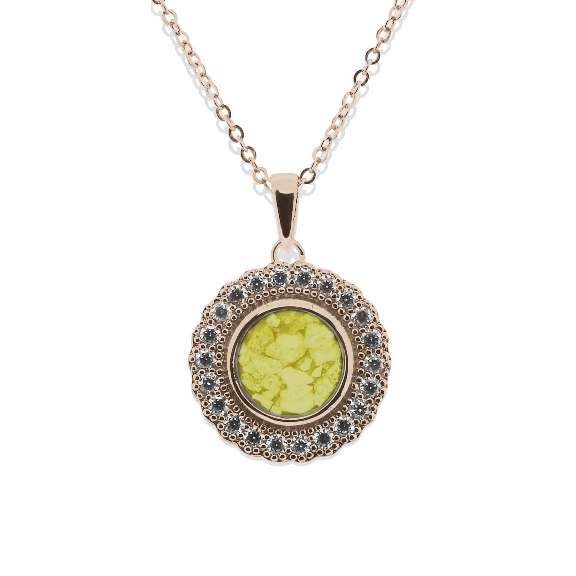 EverWith Ladies Petals Memorial Ashes Pendant with Fine Crystals 9k Rose Gold Yellow
