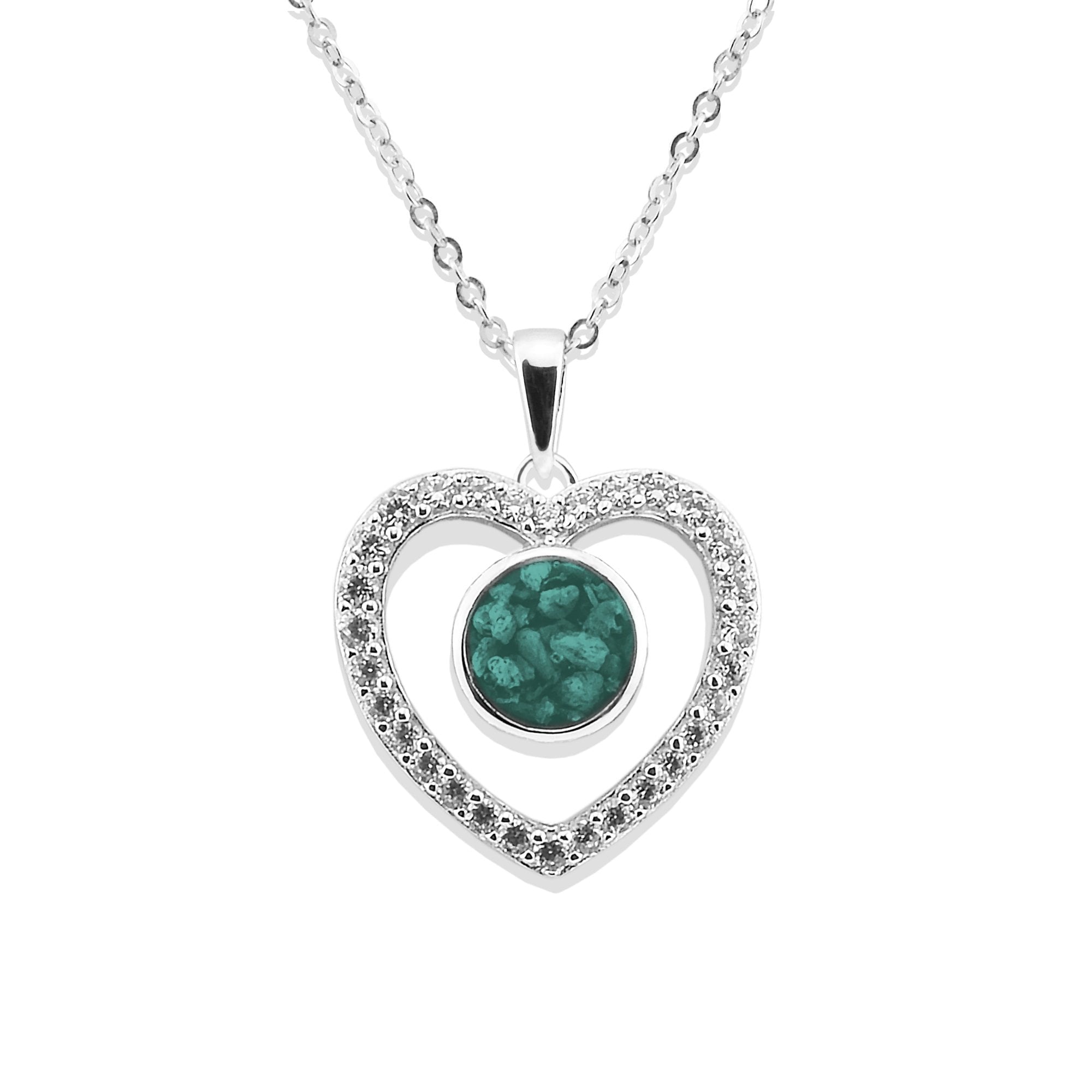 EverWith Ladies Forever Memorial Ashes Pendant with Fine Crystals Aqua