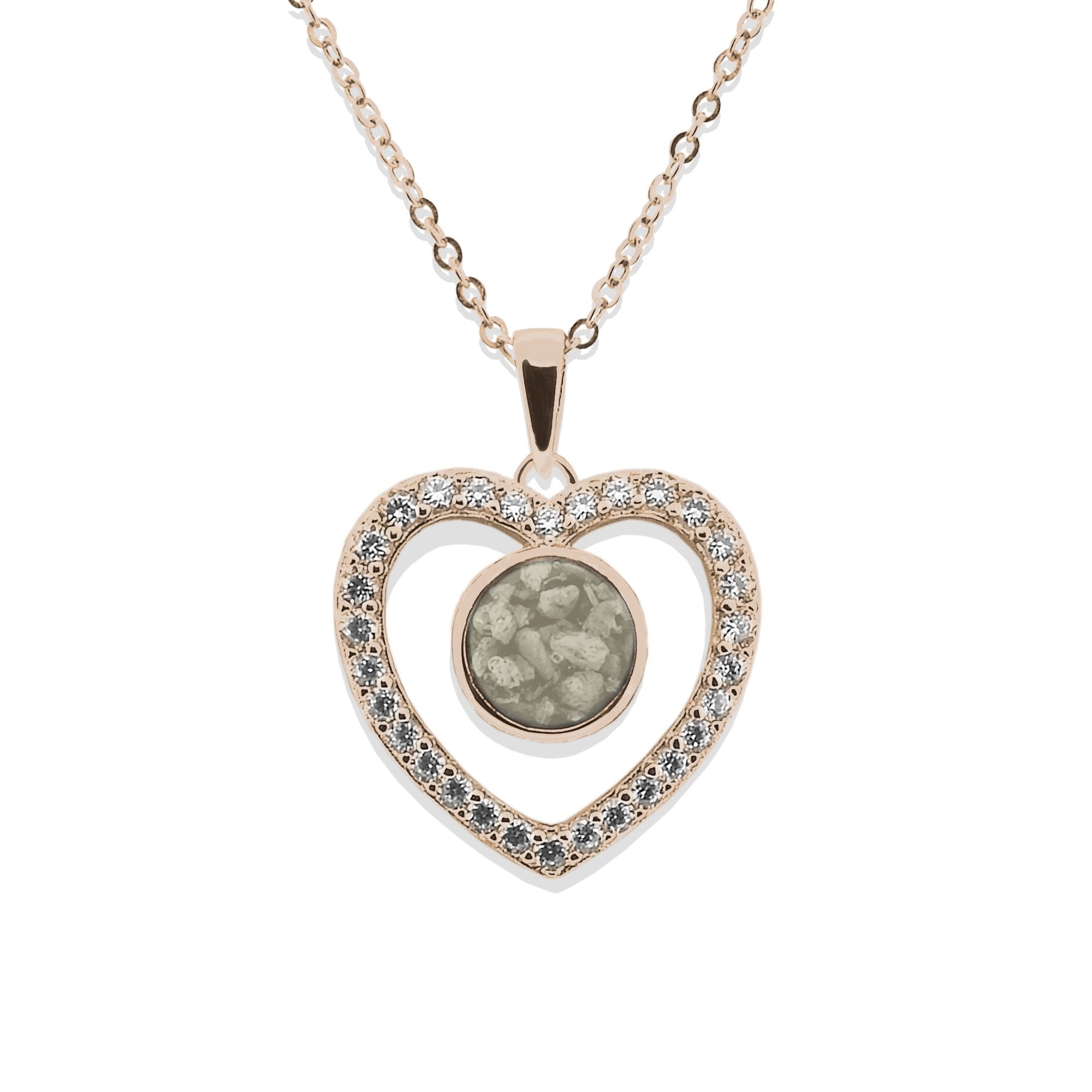 EverWith Ladies Forever Memorial Ashes Pendant with Fine Crystals 9k Rose Gold Transparent