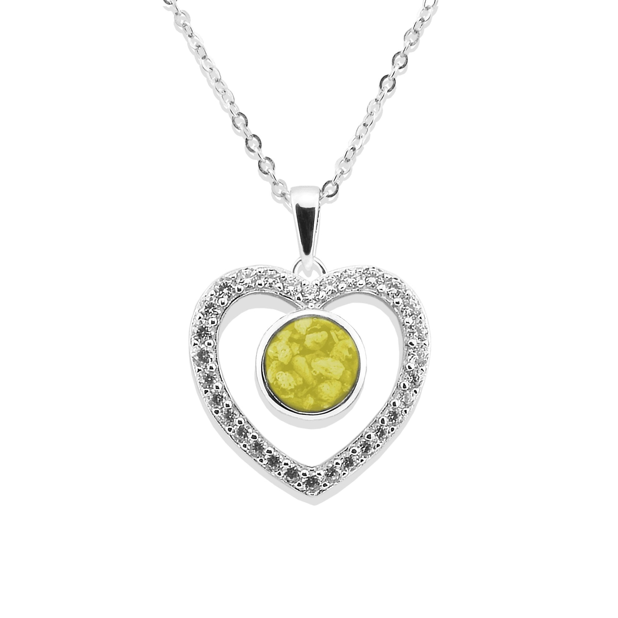 EverWith Ladies Forever Memorial Ashes Pendant with Fine Crystals Yellow