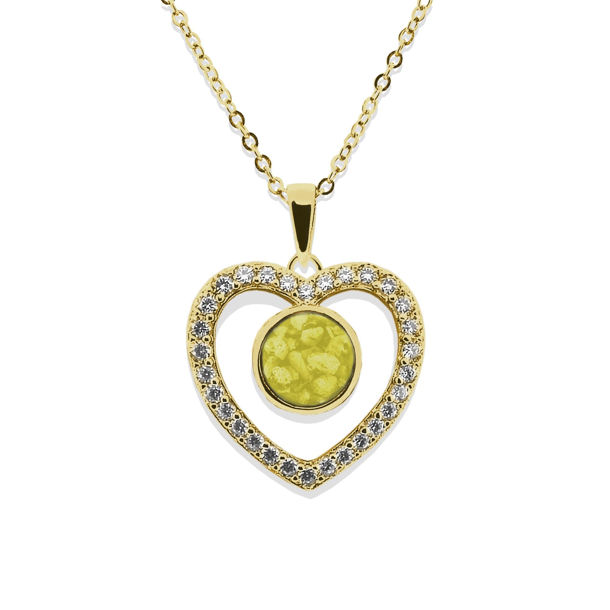 EverWith Ladies Forever Memorial Ashes Pendant with Fine Crystals 9k Yellow Gold Yellow