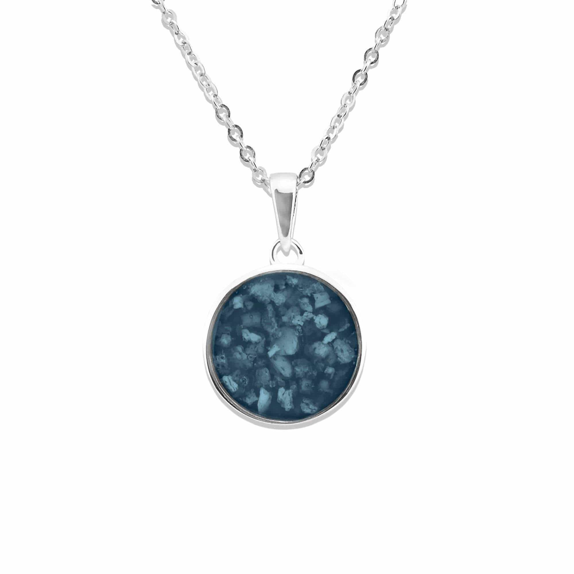 EverWith Ladies Classic Round Memorial Ashes Pendant Blue