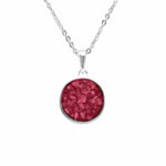 EverWith Ladies Classic Round Memorial Ashes Pendant Red