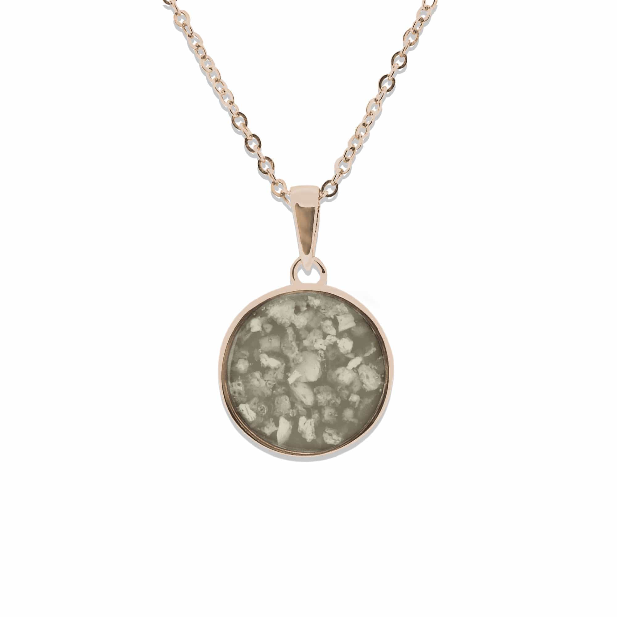 EverWith Ladies Classic Round Memorial Ashes Pendant 9k Rose Gold Transparent
