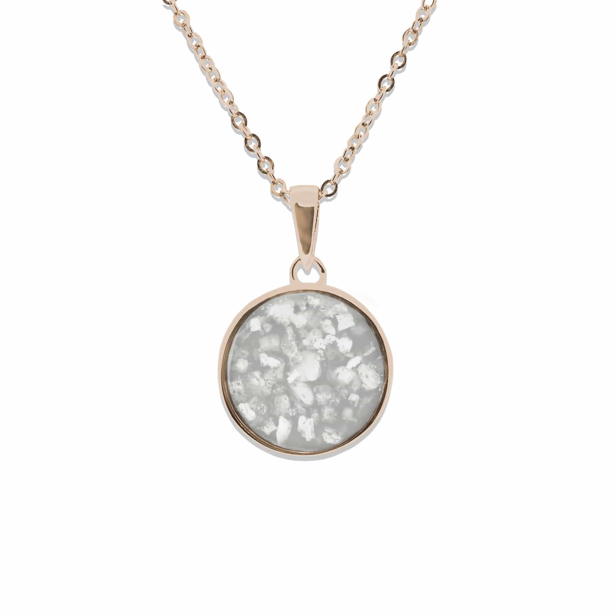 EverWith Ladies Classic Round Memorial Ashes Pendant 9k Rose Gold White
