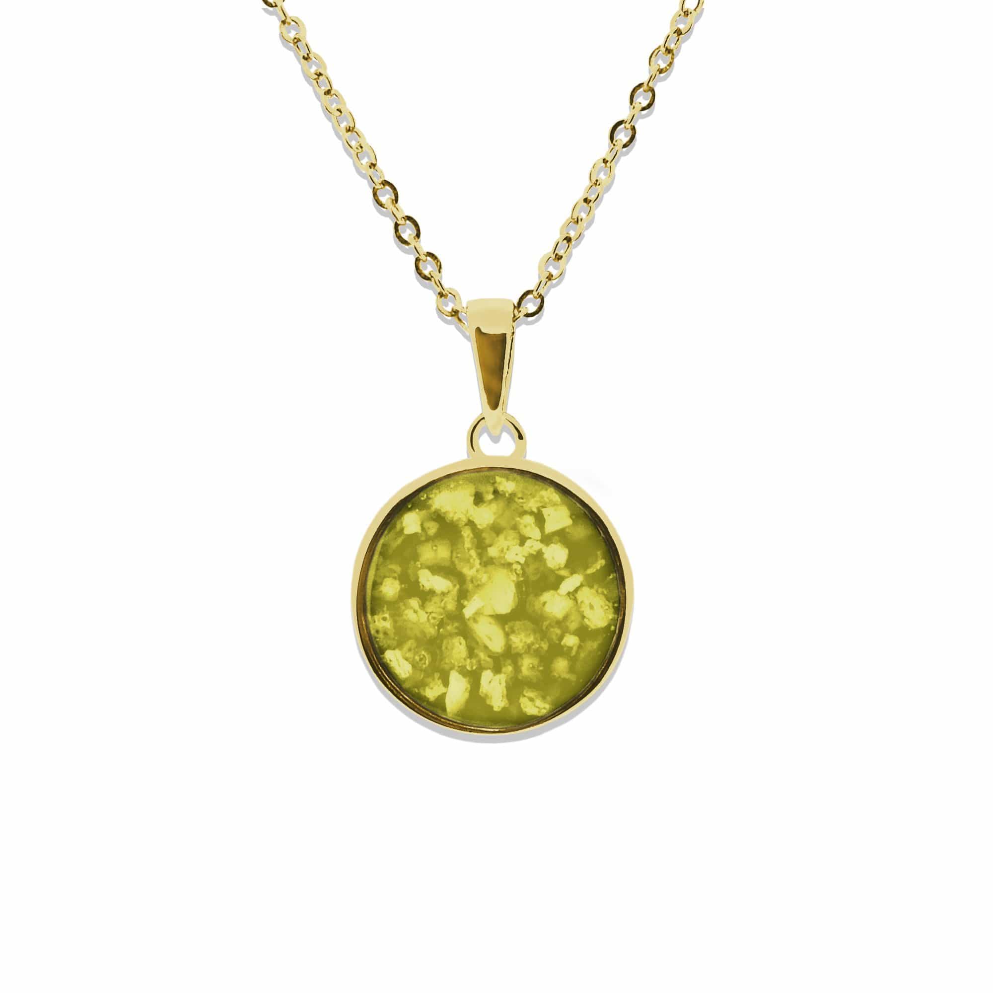 EverWith Ladies Classic Round Memorial Ashes Pendant 9k Yellow Gold Yellow