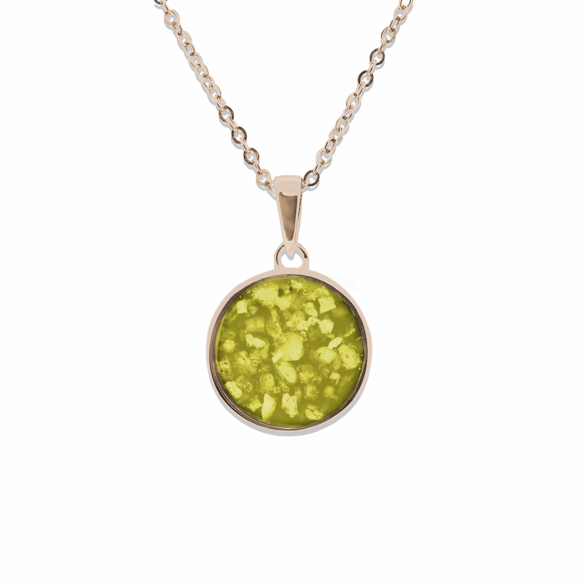 EverWith Ladies Classic Round Memorial Ashes Pendant 9k Rose Gold Yellow