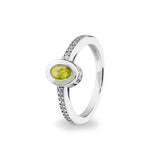 EverWith Ladies Oval Halo Memorial Ashes Ring with Fine Crystals Yellow