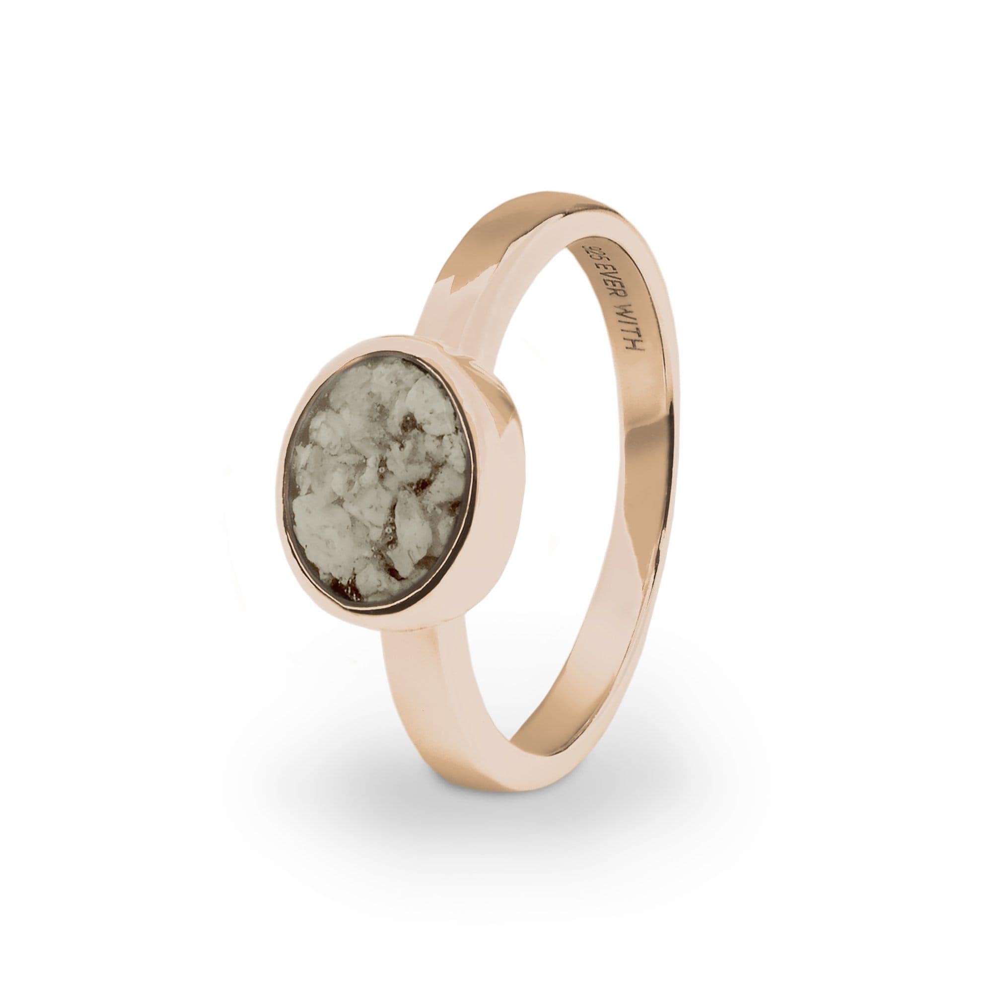 EverWith Ladies Oval Memorial Ashes Ring 9k Rose Gold Transparent